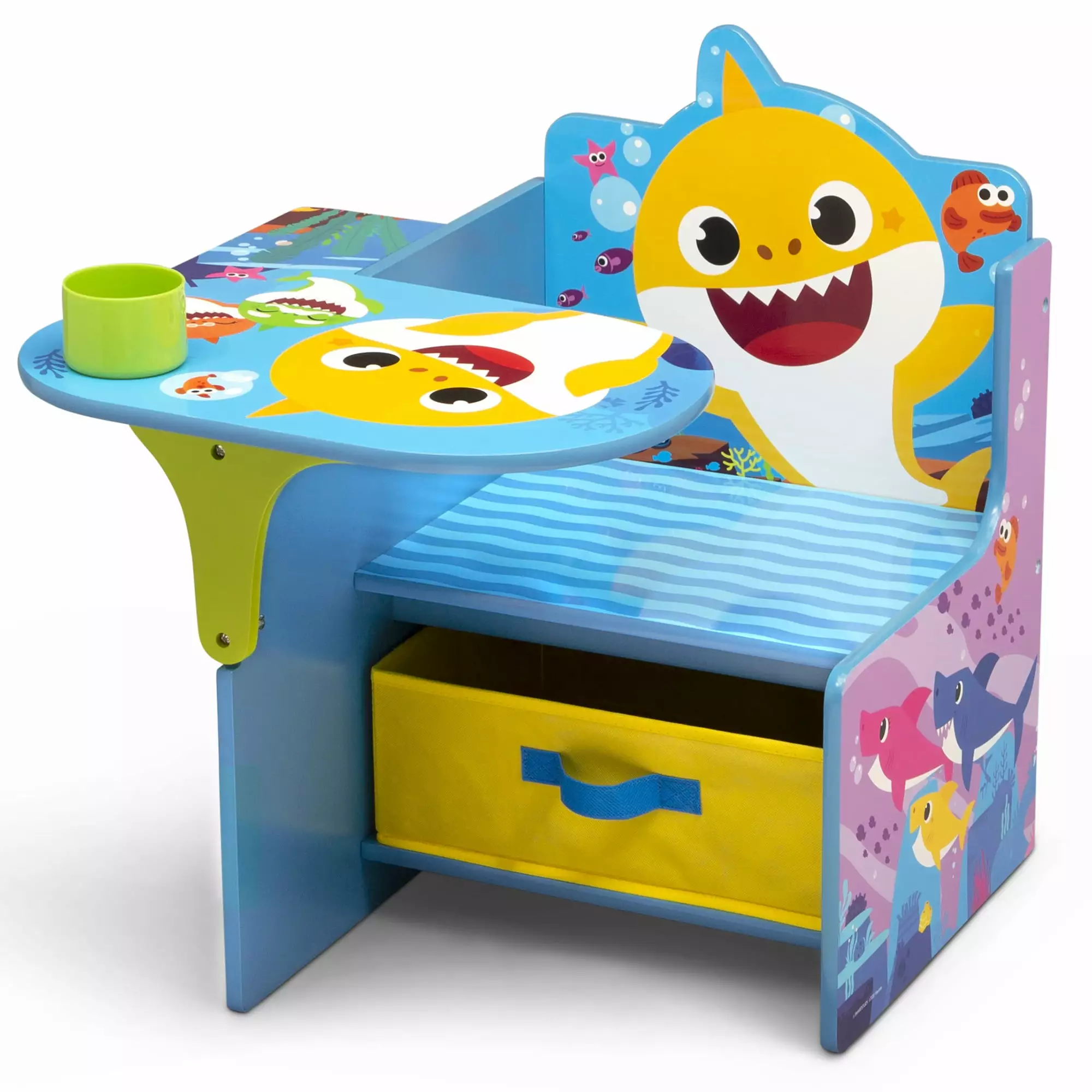 Baby Shark Chair Desk with Storage Bin - Ideal for Arts & Crafts. Snack Time. Homeschooling. Homework & More by Delta Children