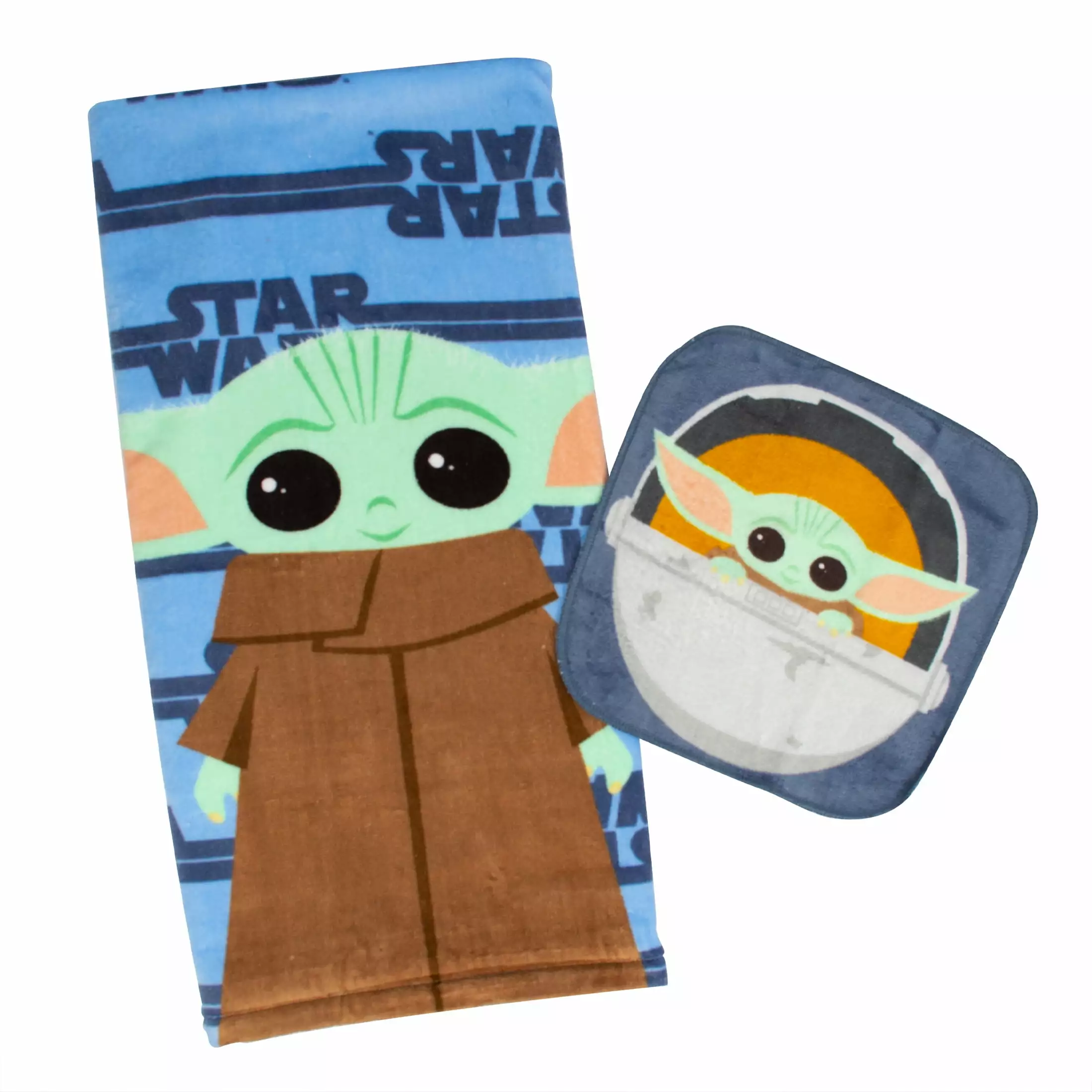 Baby Yoda Kids Cotton 2 Piece Towel and Washcloth Set