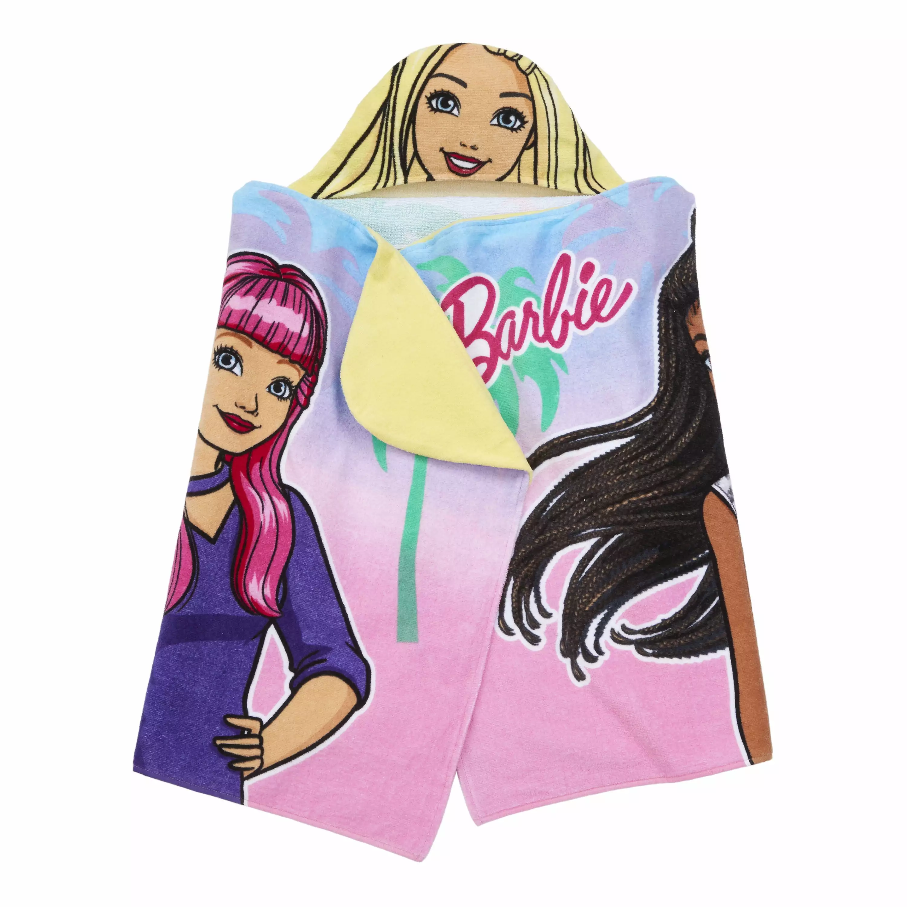 Barbie Kids Hooded Towel. Cotton. Pink. Mattel