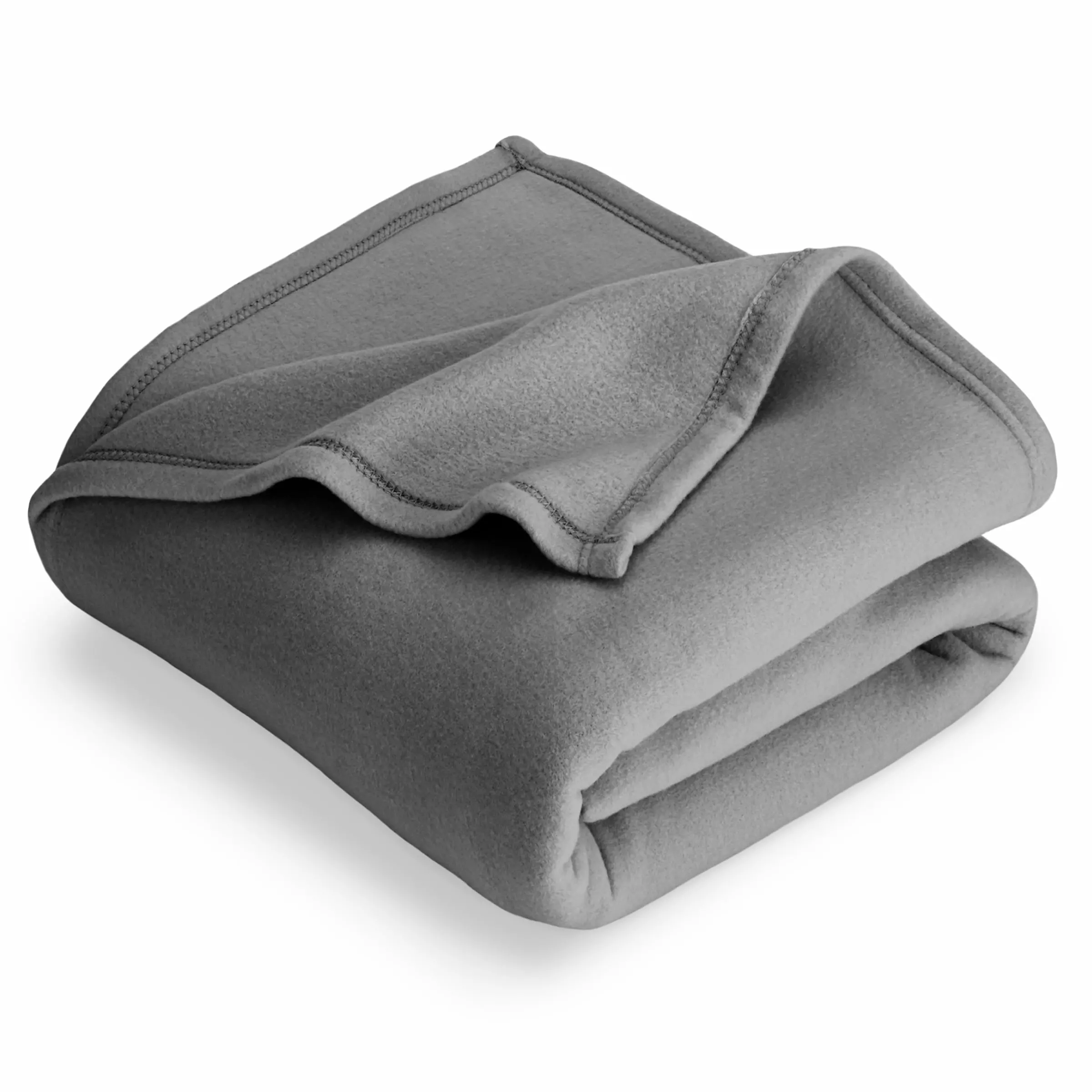 Bare Home Polar Fleece Bed Blanket - Lightweight - Premium Fleece - Full/Queen. Gray