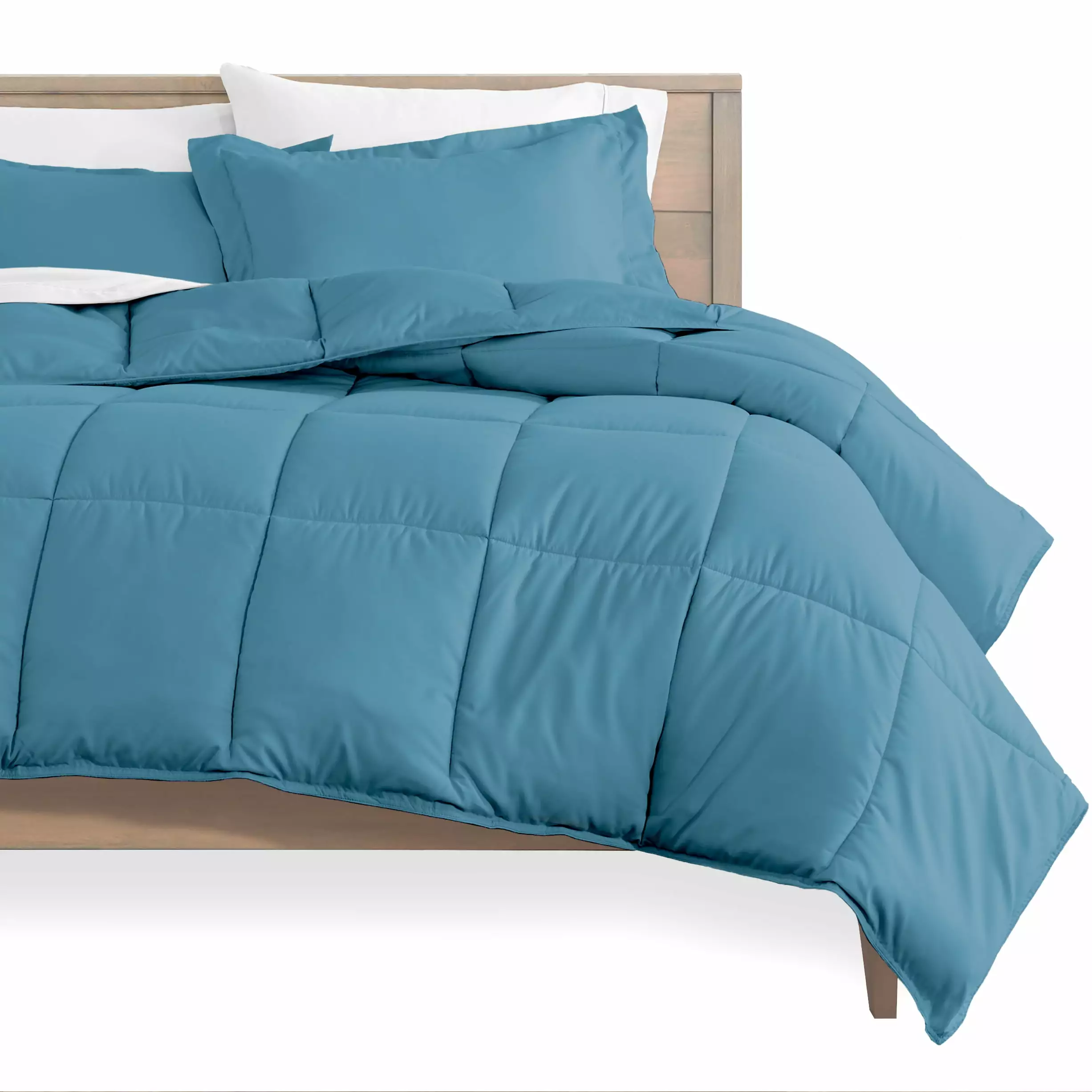 Bare Home Ultra-Soft Premium 1800 Series Goose Down Alternative Comforter Set - Hypoallergenic - All Season - Plush Fiberfill. Twin Extra Long (Twin/Twin XL. Coronet Blue)