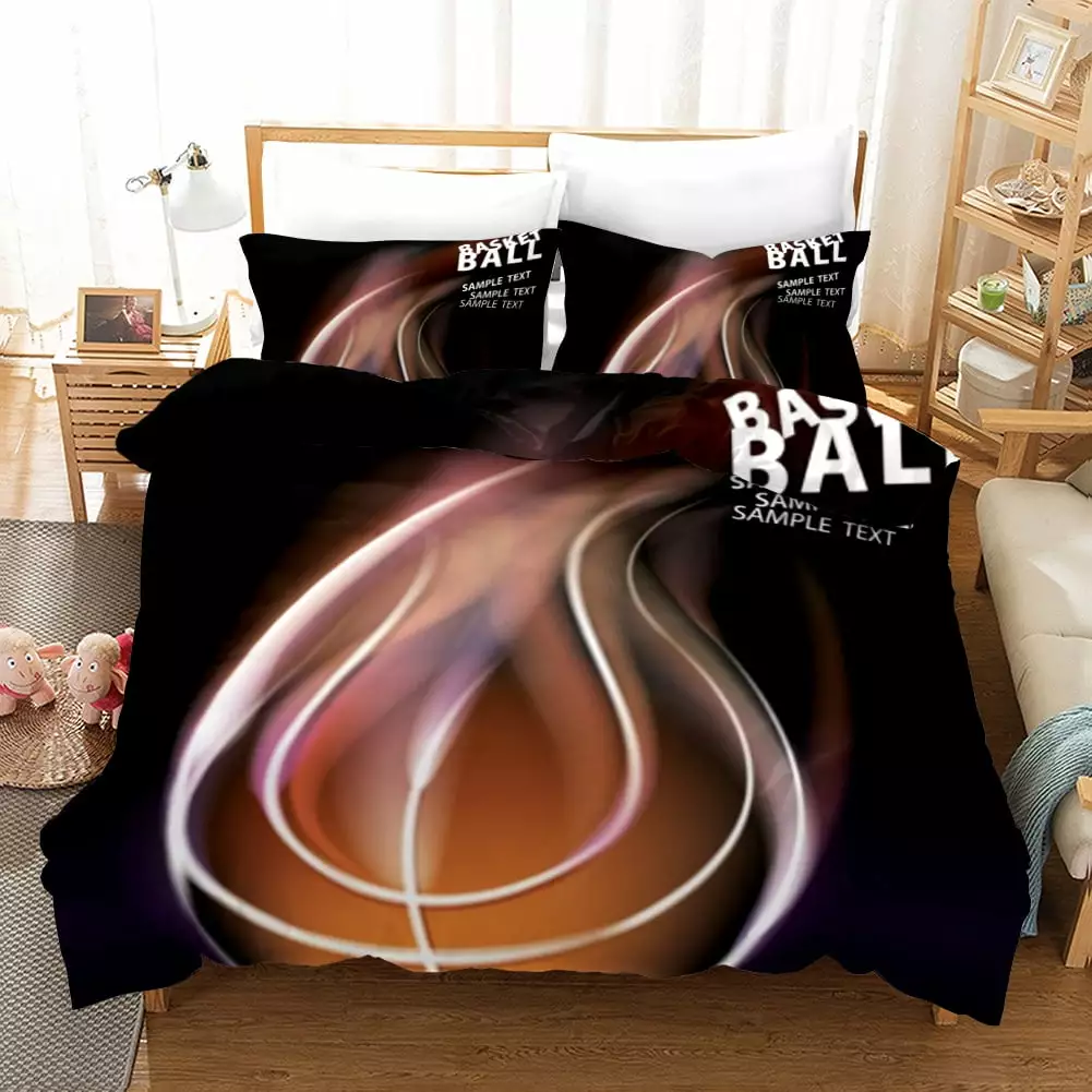 Basketball bedding. sports .Basketball cartoon 3D digital printing three-dimensional quilt cover three-piece