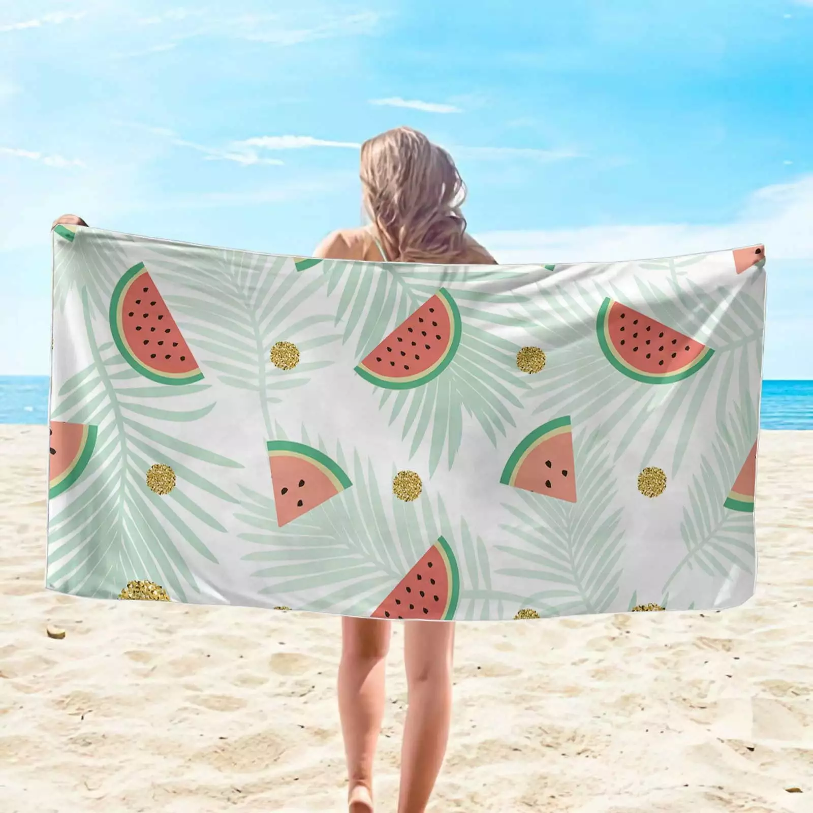 Bath Towels Qwtwty Microfiber Beach Towel Super Lightweight Colorful Bath Towel Sandproof Beach Blanket Multi-Purpose Towel for Travel Swimming Pool 30x60 Inch on Clearance