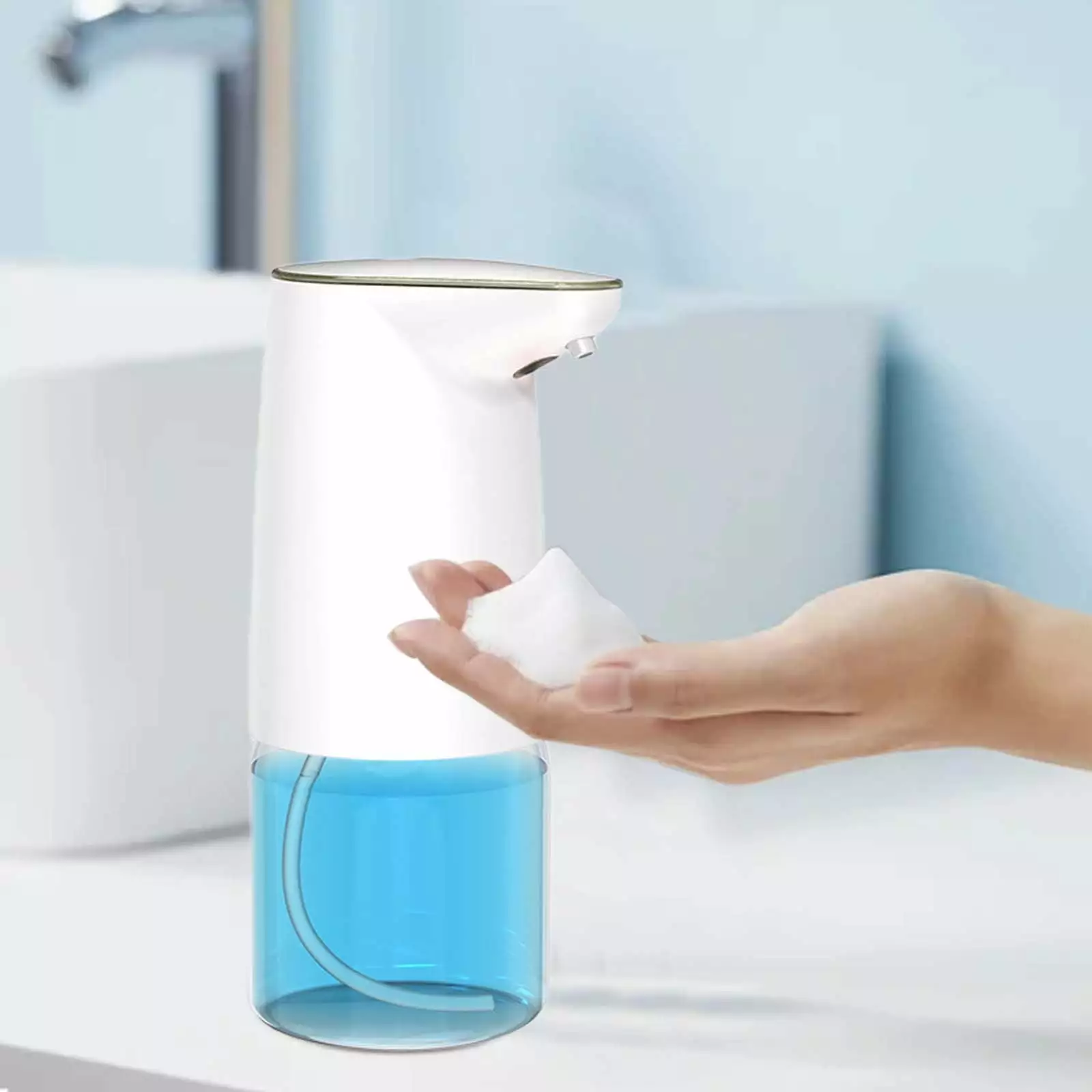 Bathroom Accessories Deals! ESULOMP Automatic Soap Dispenser Touchless Dish Soap Dispenser 17oz/500ml with Infrared Sensor Liquid Hand Soap Dispenser for Bathroom Kitchen