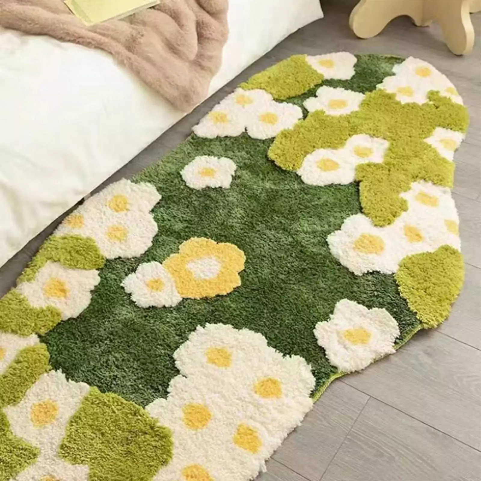 Bathroom Accessories Deals! ESULOMP Moss Rug Floral Area Rugs Plant Flowers Bathroom Rug Cute Green Forest Leaf Plush Bath Shower Mat Soft Microfiber Carpet