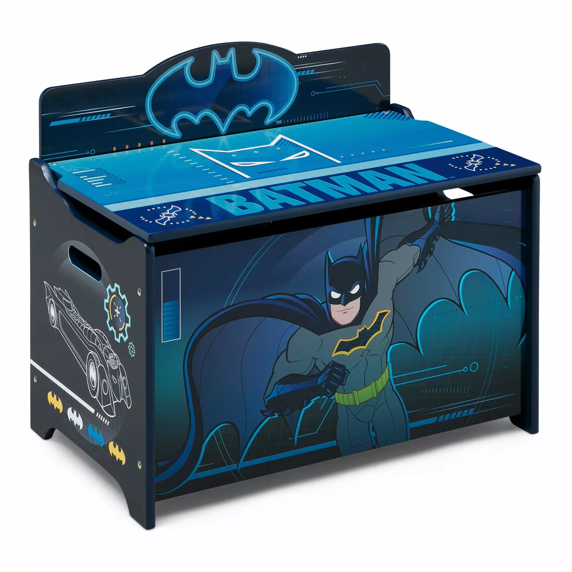 Batman Deluxe Toy Box by Delta Children - Greenguard Gold Certified . Black/Blue