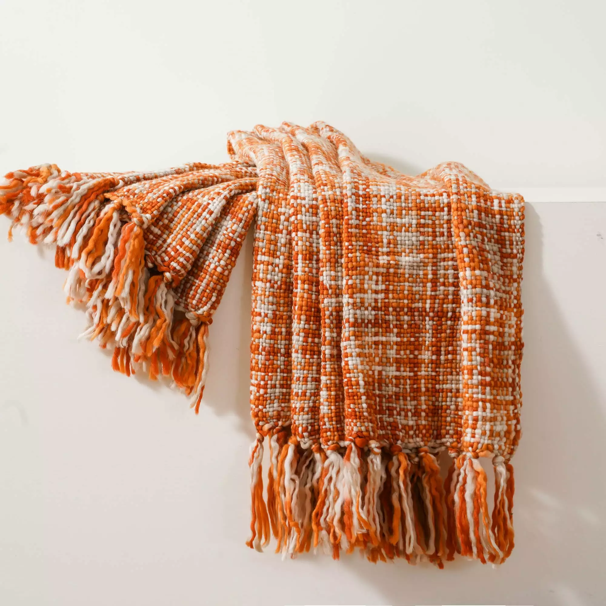 Battilo Rust Orange Throw Blanket for Couch. Decorative Blankets.Affordable Home Decor. 50x60