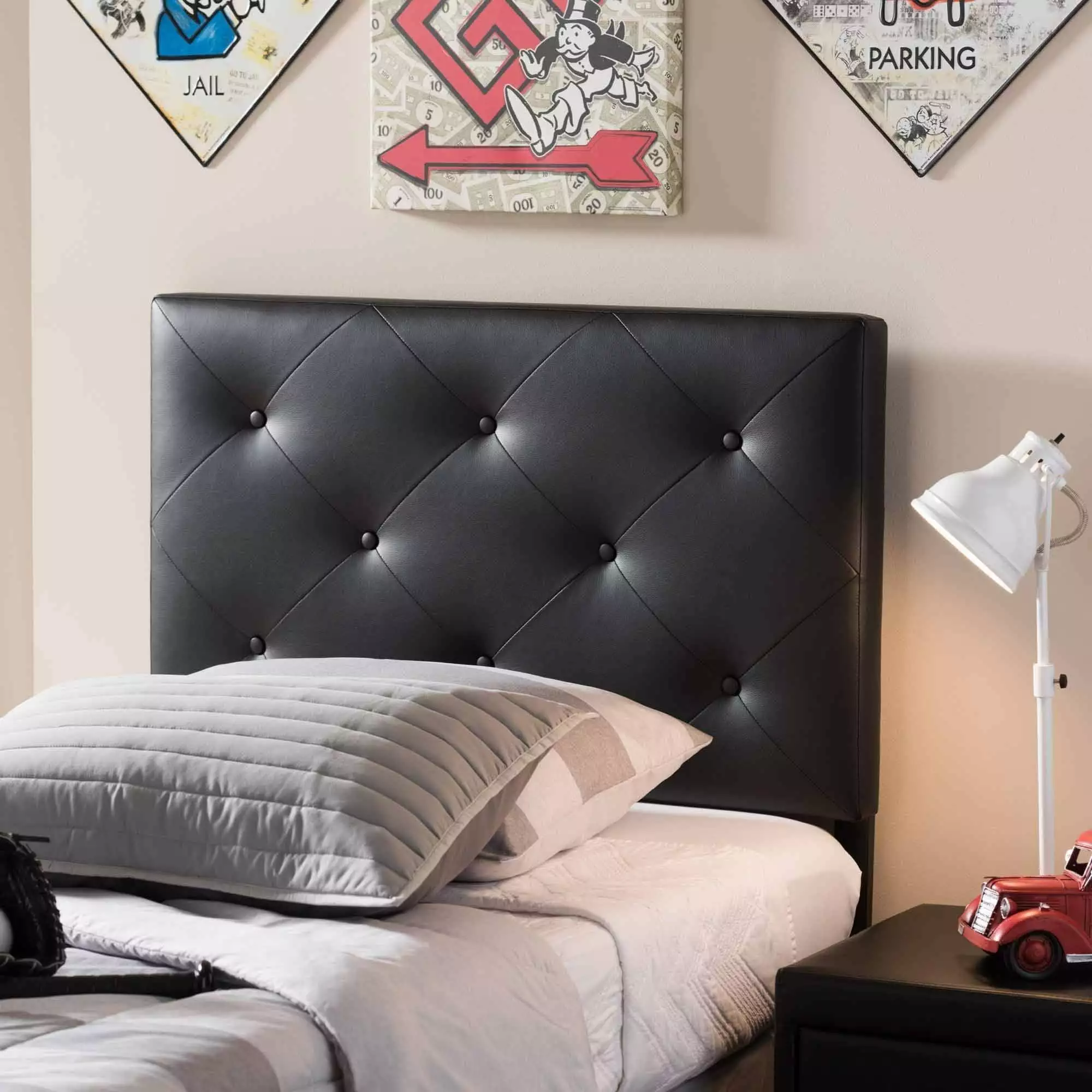 Baxton Studio Baltimore Modern and Contemporary Faux Leather Upholstered Twin Size Headboard. Multiple Colors