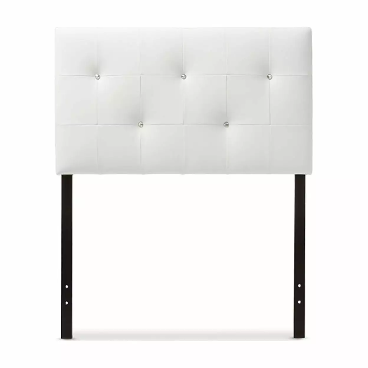 Baxton Studio Kirchem Modern and Contemporary White Faux Leather Upholstered Twin Size Headboard.Wholesale Interiors