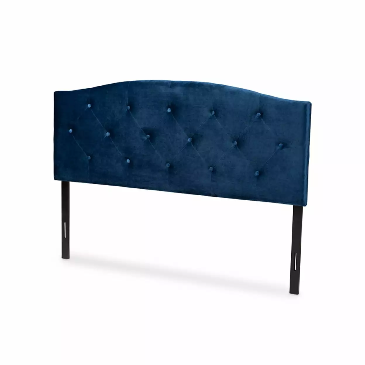 Baxton Studio Leone Modern and Contemporary Navy Blue Velvet Fabric Upholstered Full Size Headboard.Wholesale Interiors