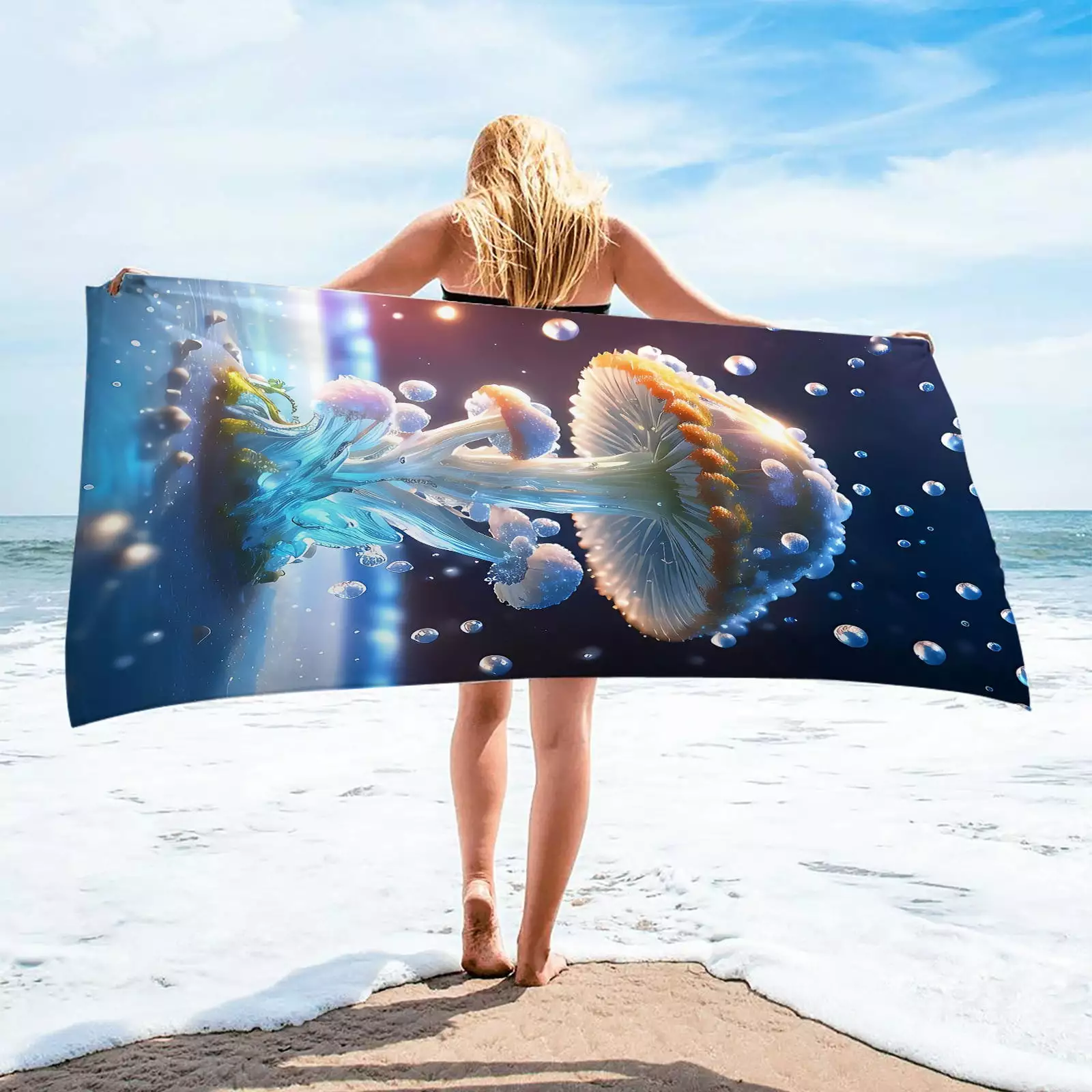 Beach Towel Qwtwty Microfiber Beach Towel Super Lightweight Colorful Bath Towel Sandproof Beach Blanket Multi-Purpose Towel for Travel Swimming Pool 30x60 Inch on Clearance