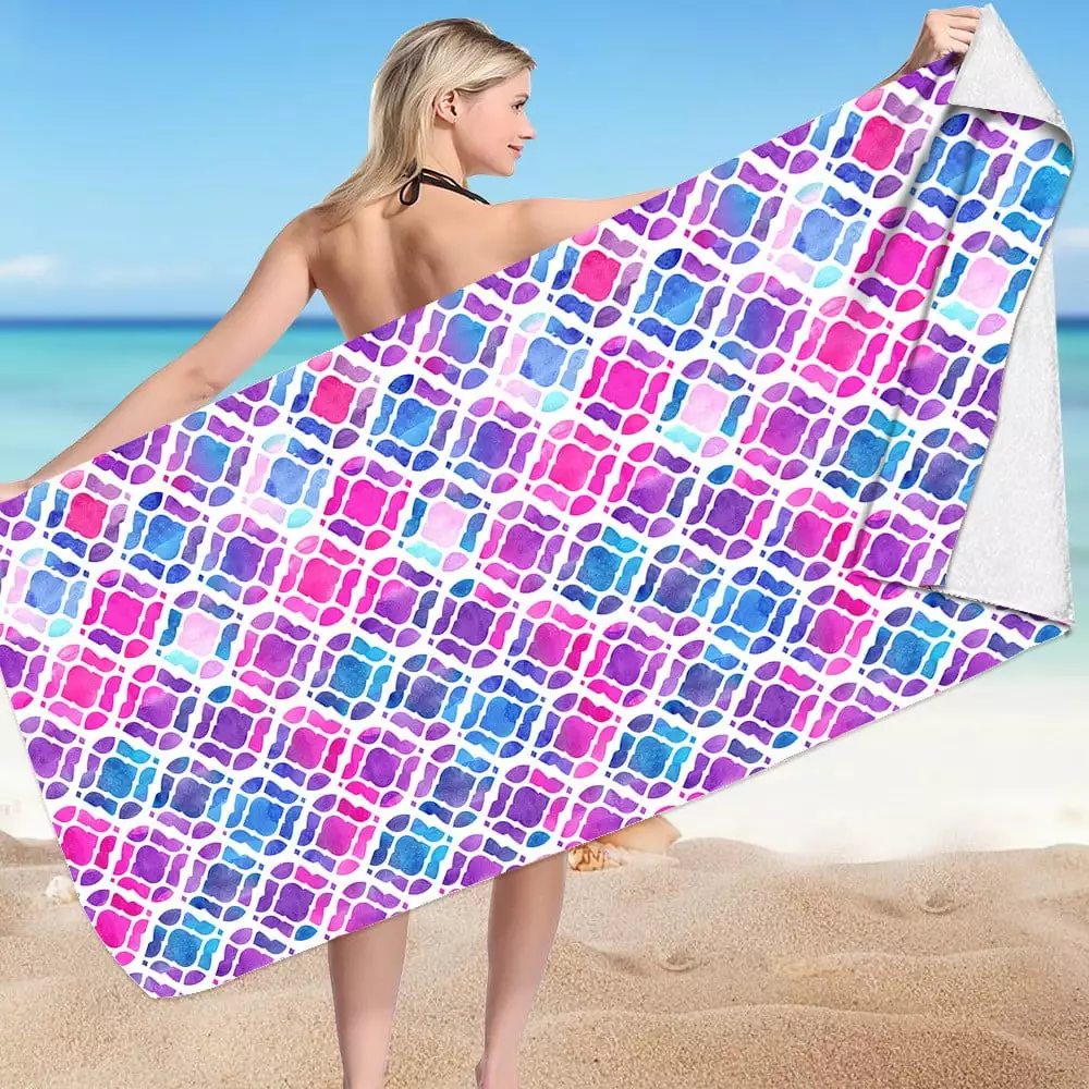 Beach Towels Oversized Qwtwty Microfiber Beach Towel Super Lightweight Colorful Bath Towel Sandproof Beach Blanket Multi-Purpose Towel for Travel Swimming Pool 30x60 Inch on Clearance