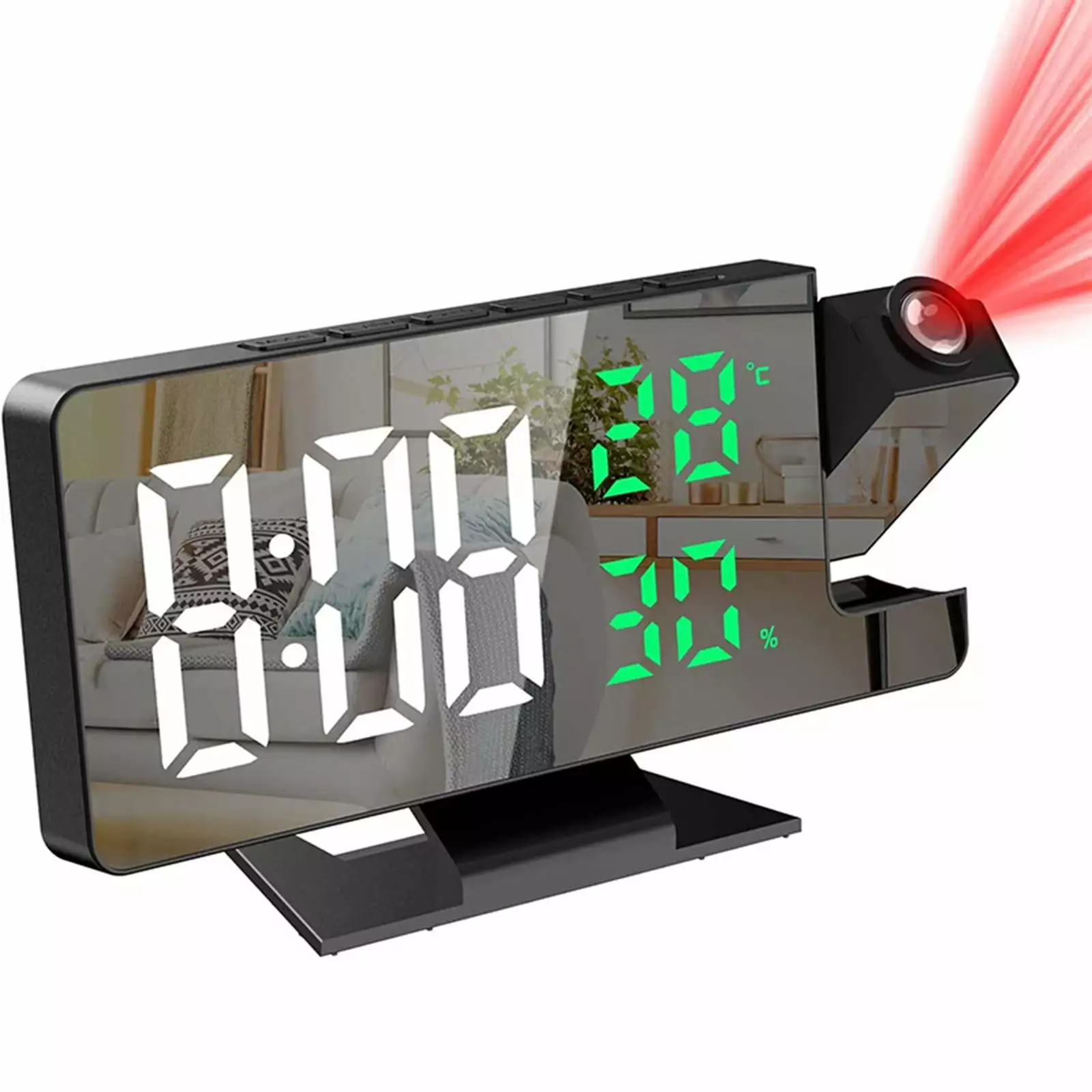 Bedroom Alarm Clocks Qwtwty Projection Alarm Clock. Multifunctional LED Temperature And Humidity Display. Intelligent Electronic Clock. Time Memory. Bedroom Desk Clock On Clearance