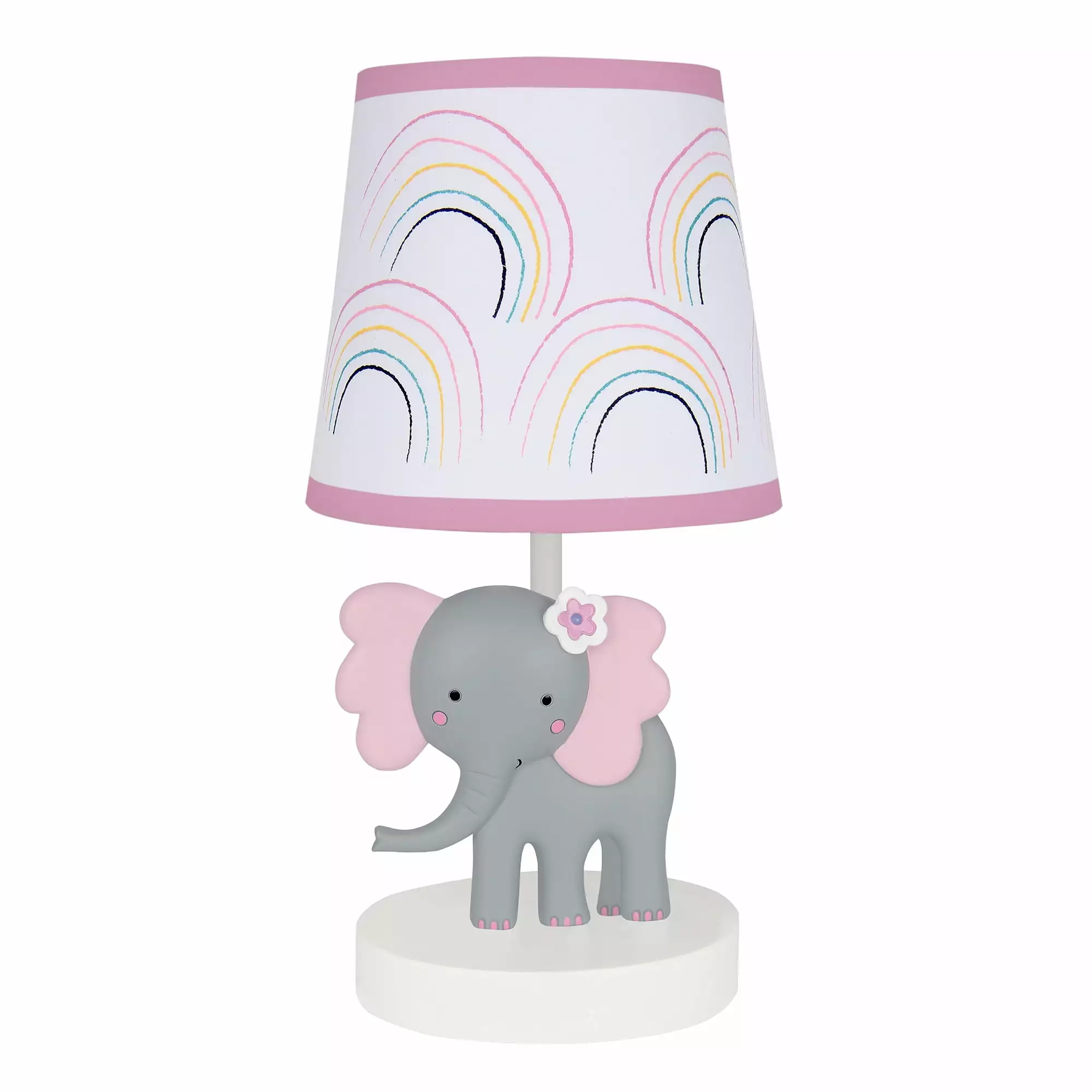 Bedtime Originals Rainbow Jungle Elephant Nursery Lamp with Shade & Bulb