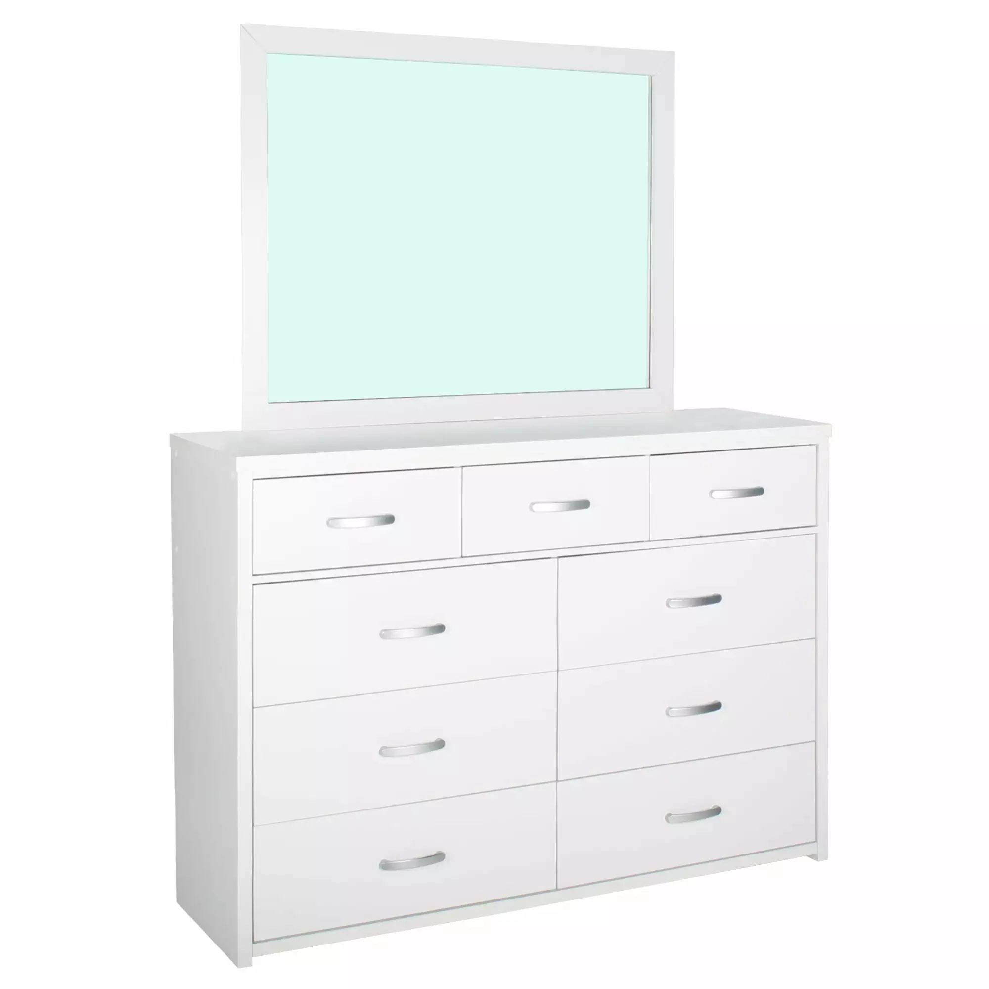 Better Home Products Majestic Super Jumbo 9-Drawer Double Dresser in White