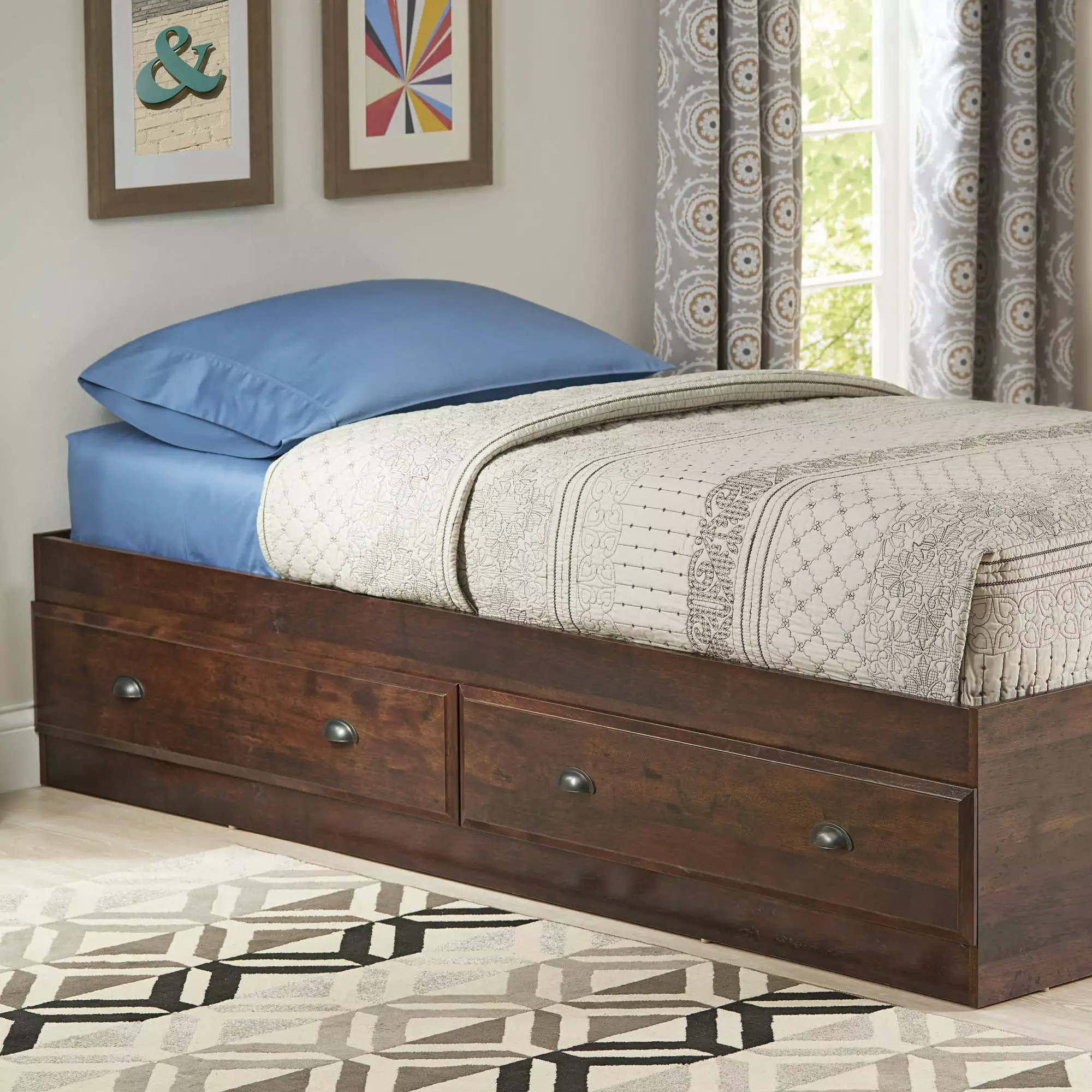 Better Homes and Gardens Leighton Mates Kid's Storage Bed. Twin. Rustic Cherry