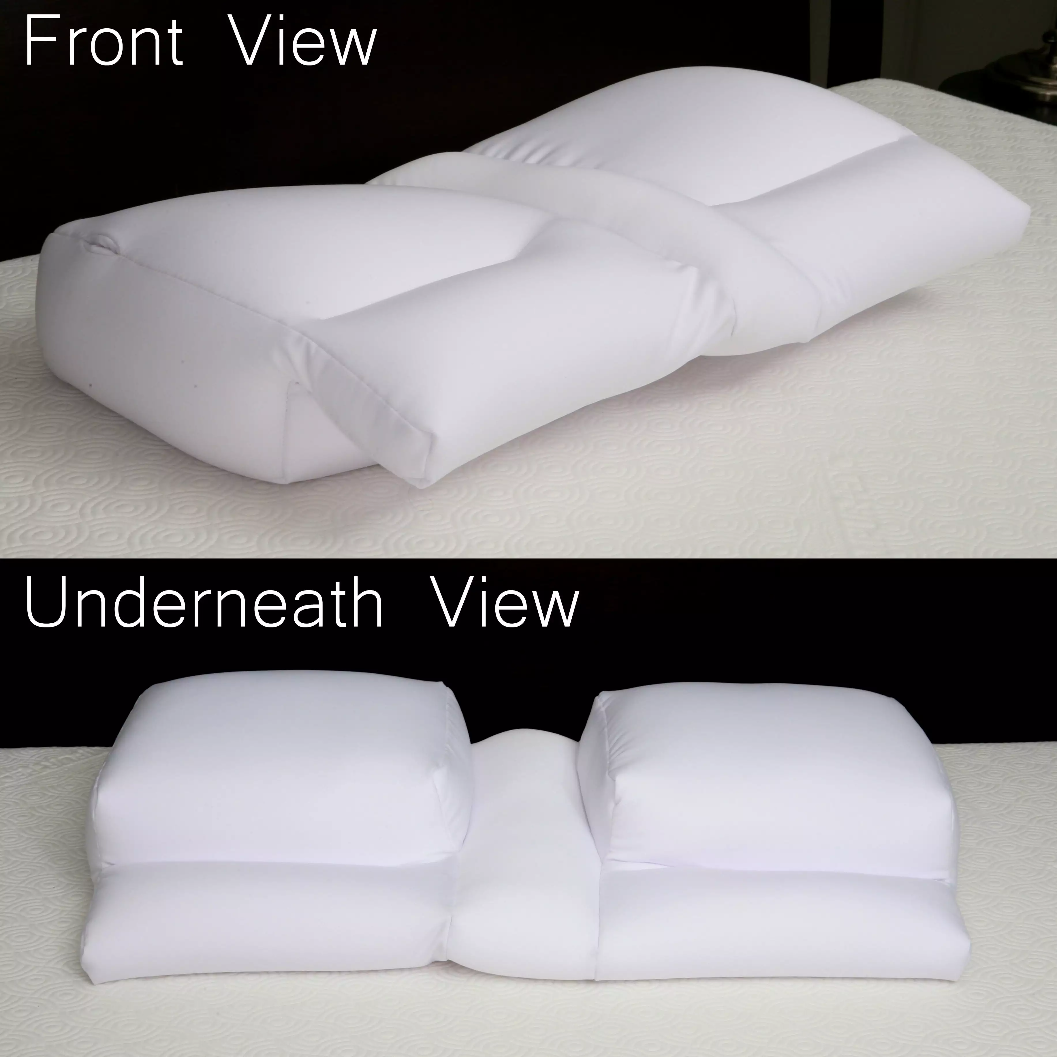 Better Sleep Cloud Microbead Pillow. Large Patented Arm-Tunnel Design Improves Hand and Arm Circulation Light Air Cloud Microbeads Perfect Side and Stomach Sleeper Pillow Bed Pillow. White