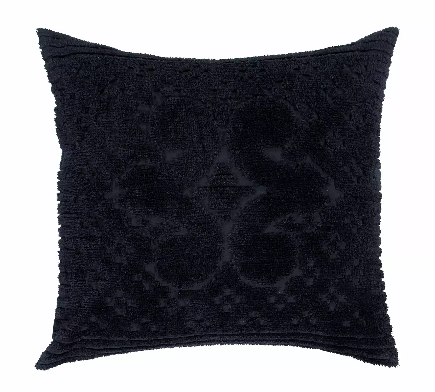 Better Trends Ashton Collection Euro Sham. Medallion Design. 100% Cotton. Black