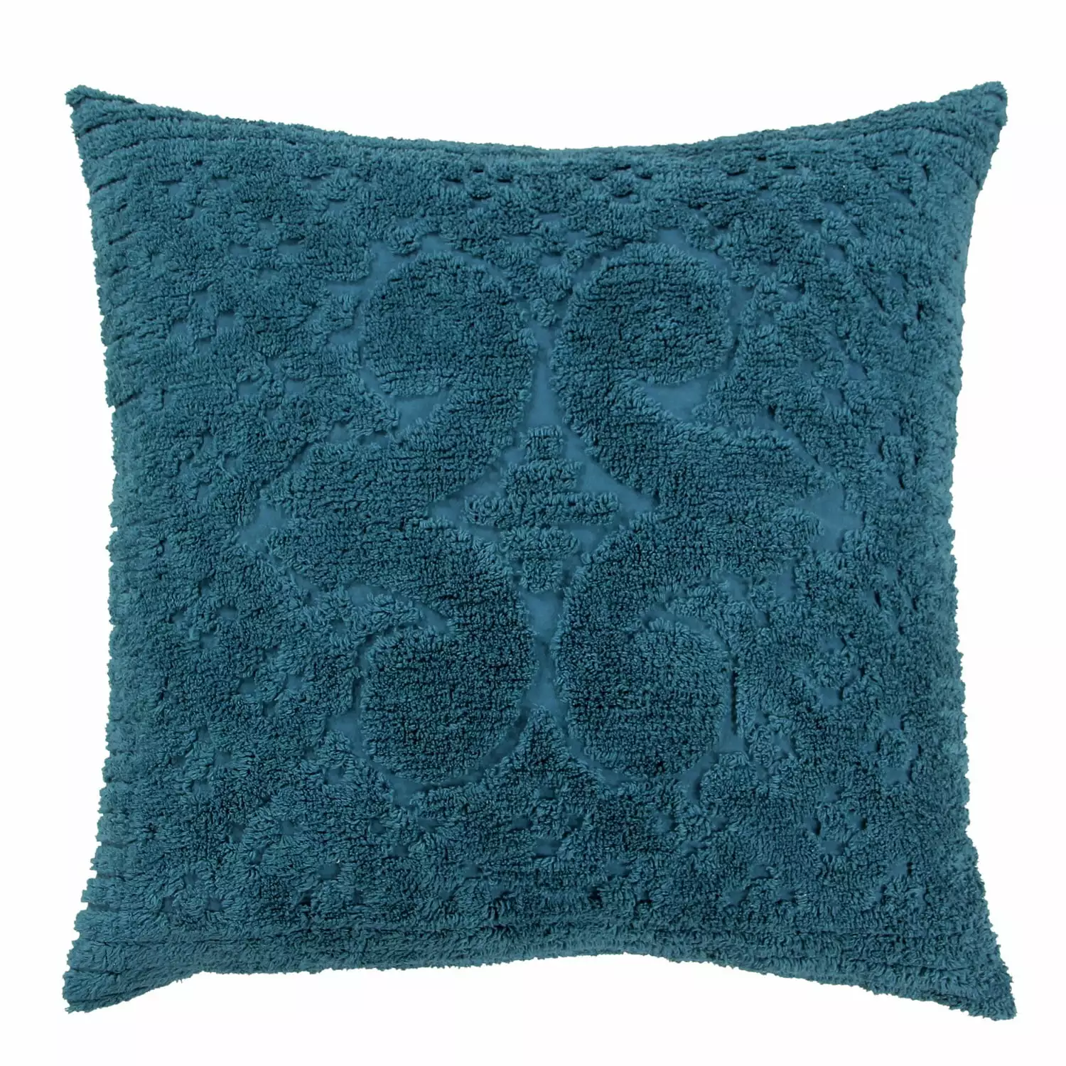 Better Trends Ashton Collection Euro Sham. Medallion Design. 100% Cotton. Teal