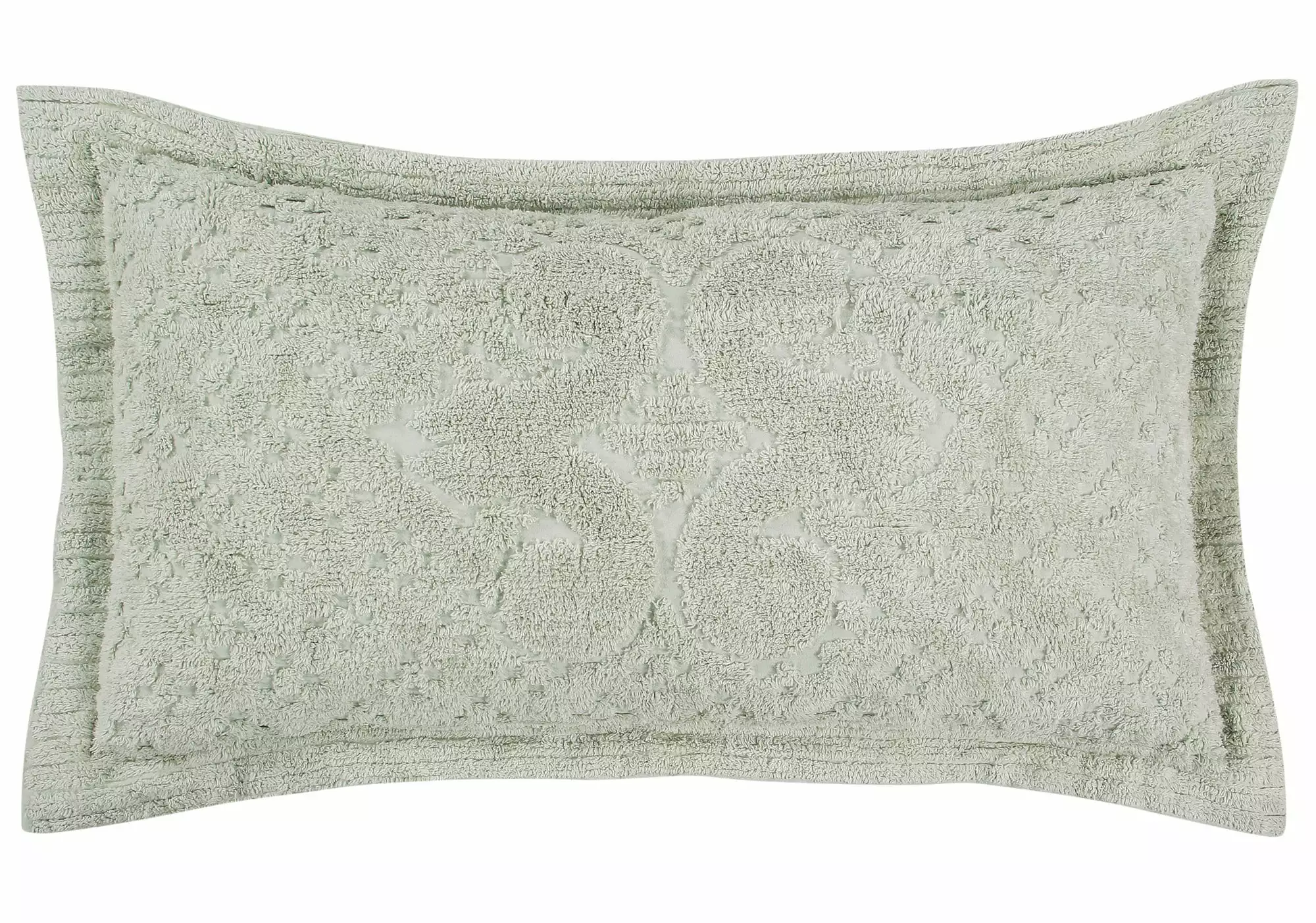 Better Trends Ashton Collection King Sham. Medallion Design. 100% Cotton. Sage