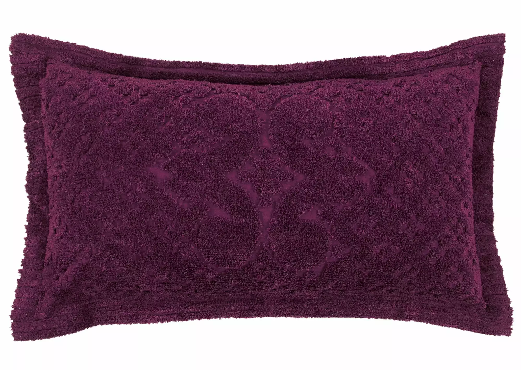 Better Trends Ashton Medallion Design 100% Cotton Bedspread with King Sham. for Adult - Plum