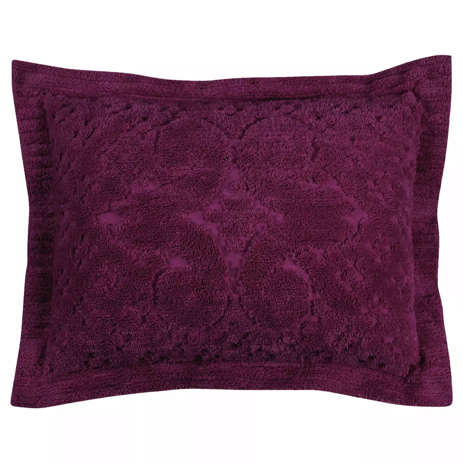 Better Trends Ashton Medallion Design 100% Cotton Bedspread with Standard Sham. for Adult - Plum