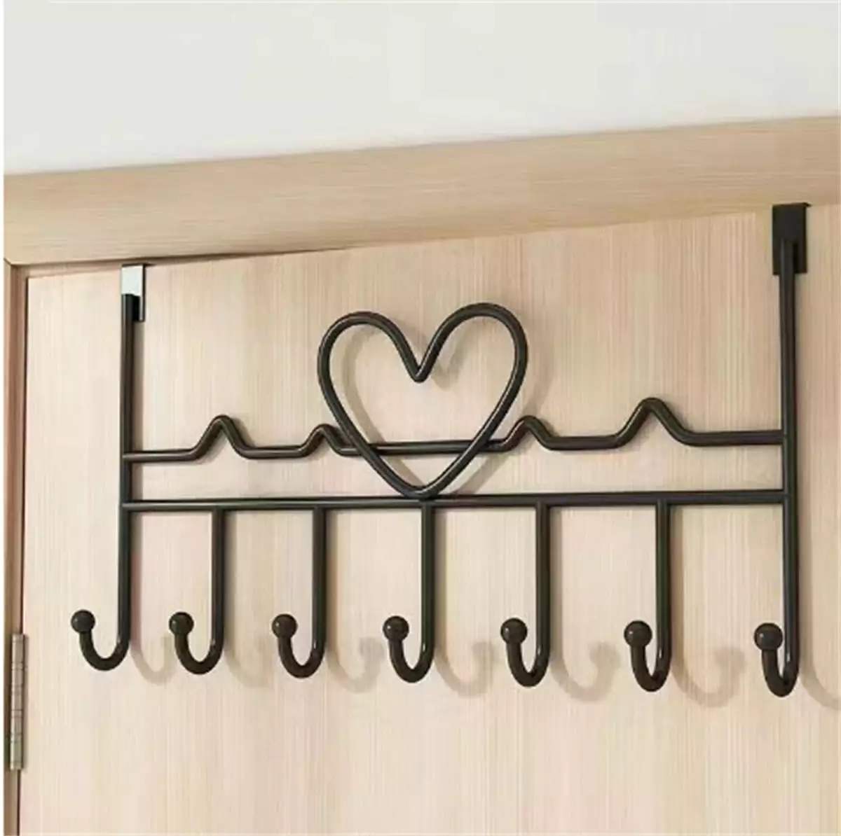 Bexikou Over The Door Hooks.Over The Door Hanger Towel Rack Coat Rack with 7 Hooks.Decorative Hanging Storage Rack Organizers for Hat. Clothes. Bedroom. Bathroom-BlackBlack