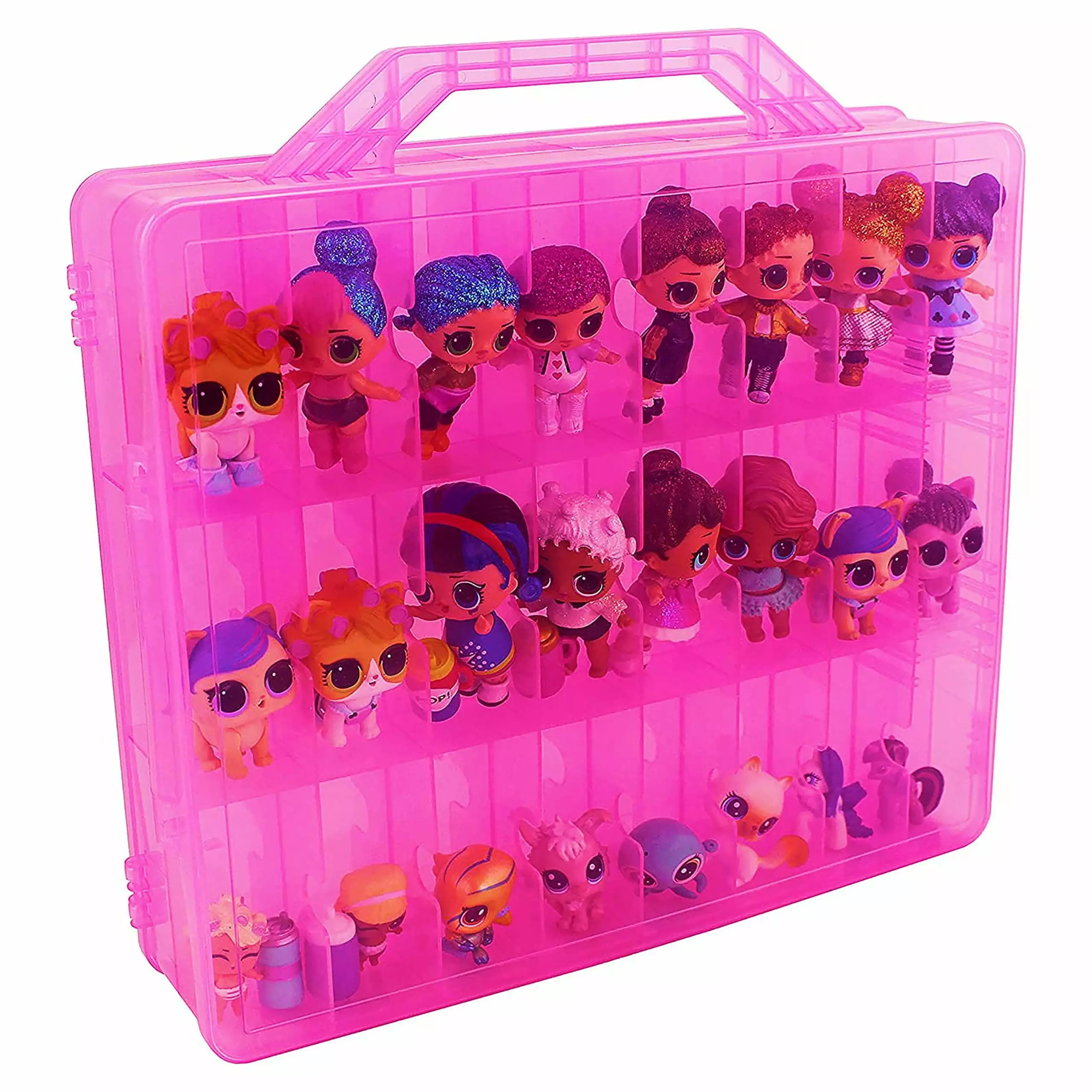 Bins & Things Toys Organizer Storage Case With 48 Compartments Compatible With Lol