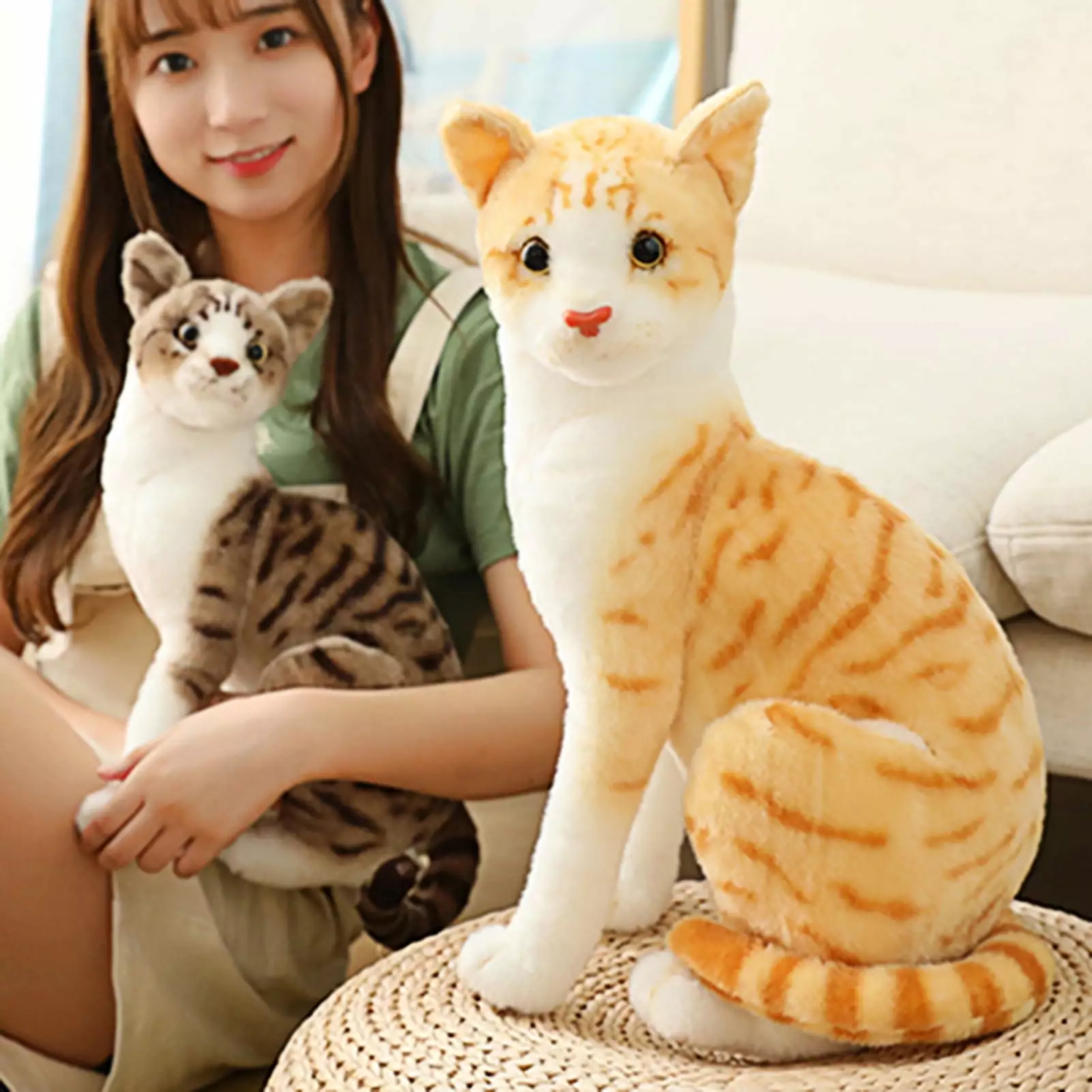 Biplut Simulation Cats Design Plush Stuffed Pillow Animal Cushion Sofa Decor Kids Toy