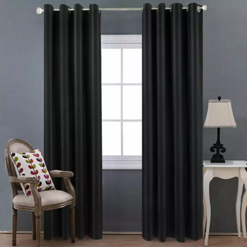 Black Blackout Curtains for Bedroom 63 Inch Length 2 Panels Set - Rod Pocket Curtains Drapes. 42W x 63L Inch. Black. 2 Drapes