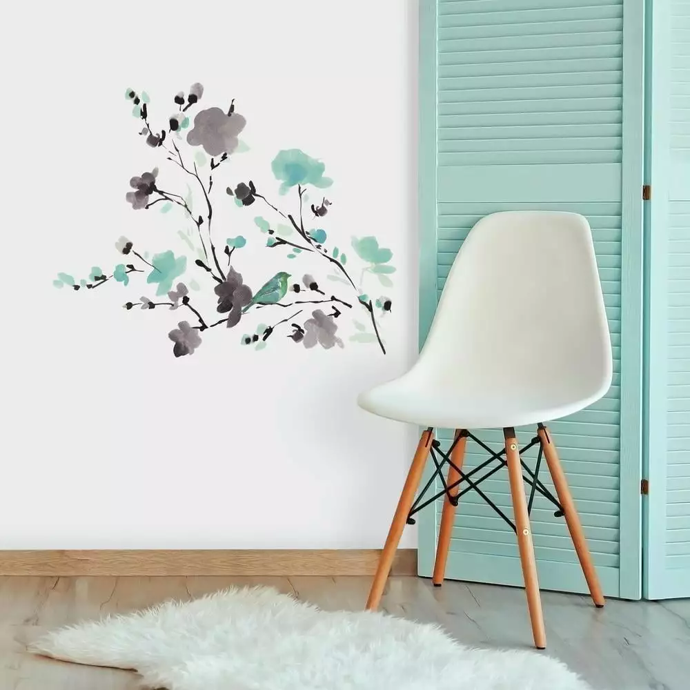 Blossom Watercolor Bird Branch Wall Decals