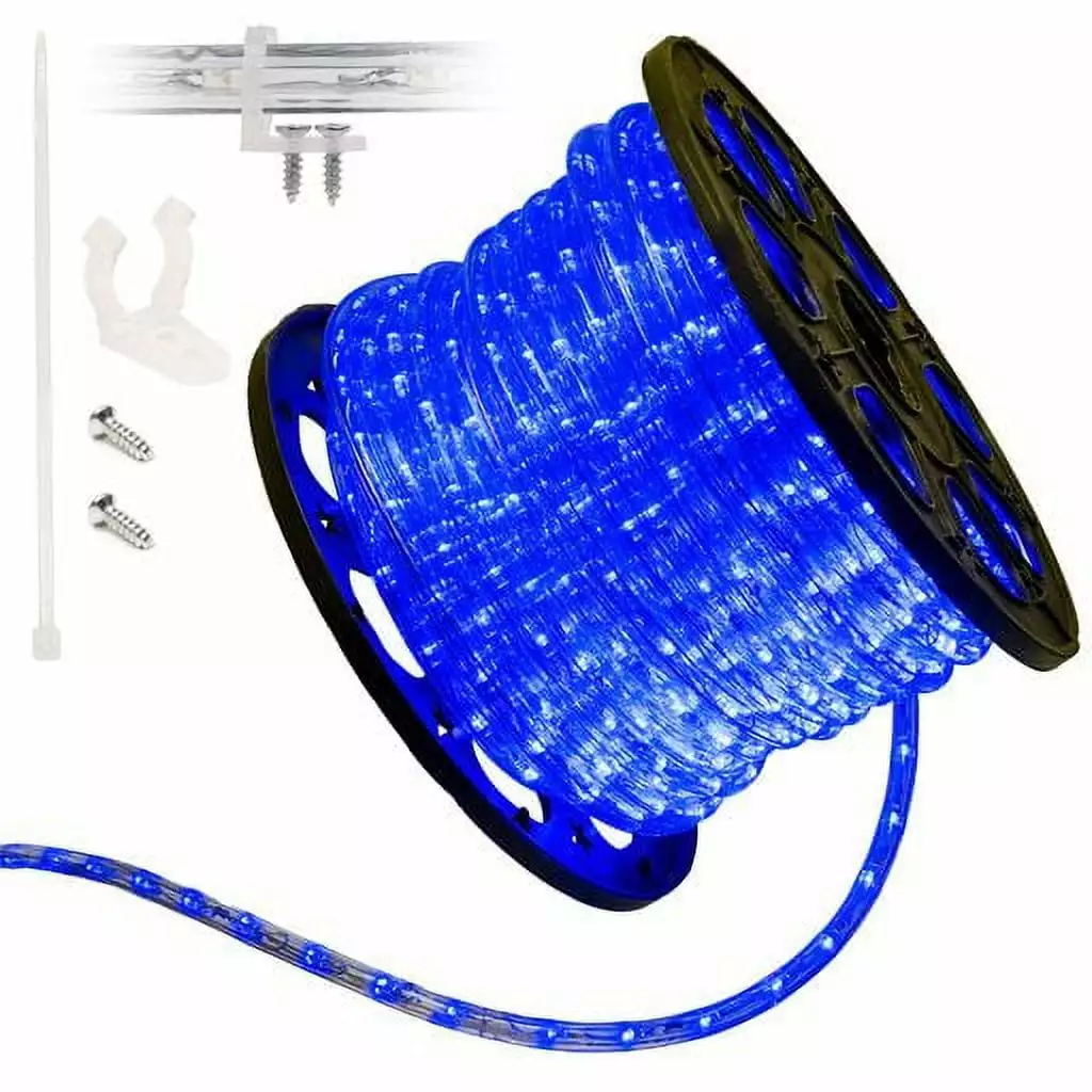 Blue 1/2 LED Rope Lights with 8 Lighting Modes Controller. IP65. Linkable