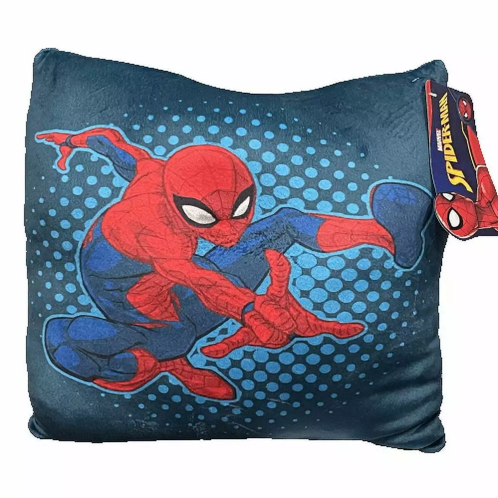 Spiderman Pillow 12x12 - Soft Plush Cushion for Kids' Bedroom or Playroom