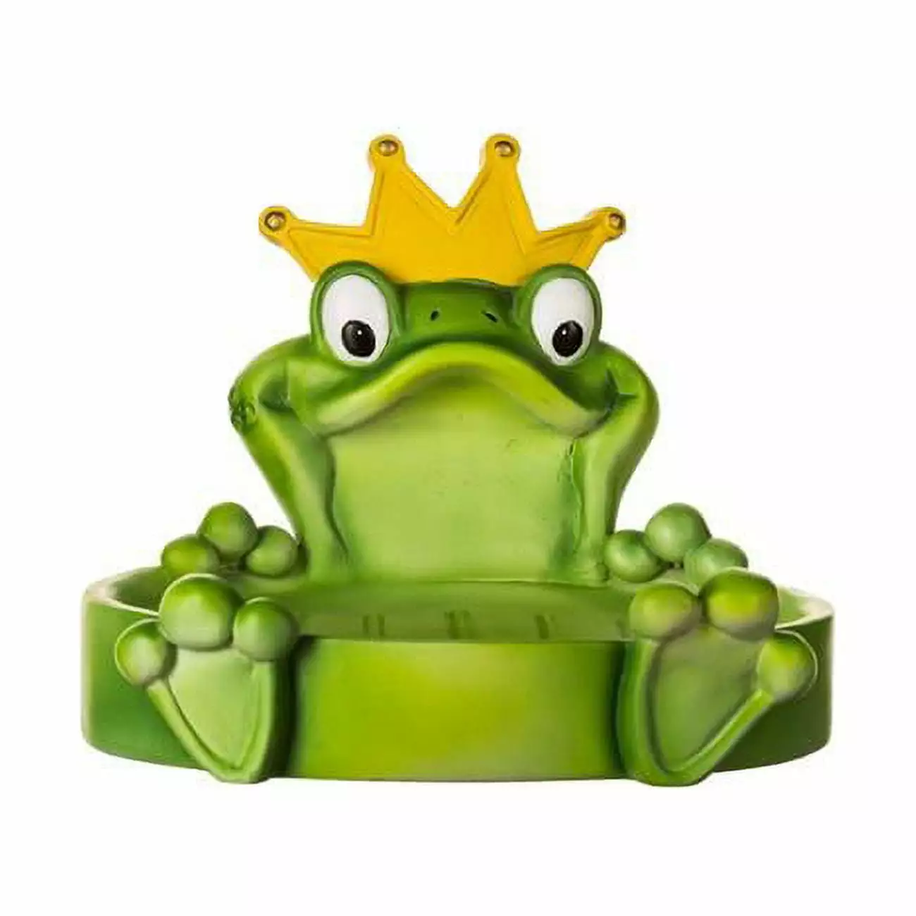 Borders Unlimited 90023 Princess Camryn Frog Soap Dish & Trinket Holder. Green & Yellow