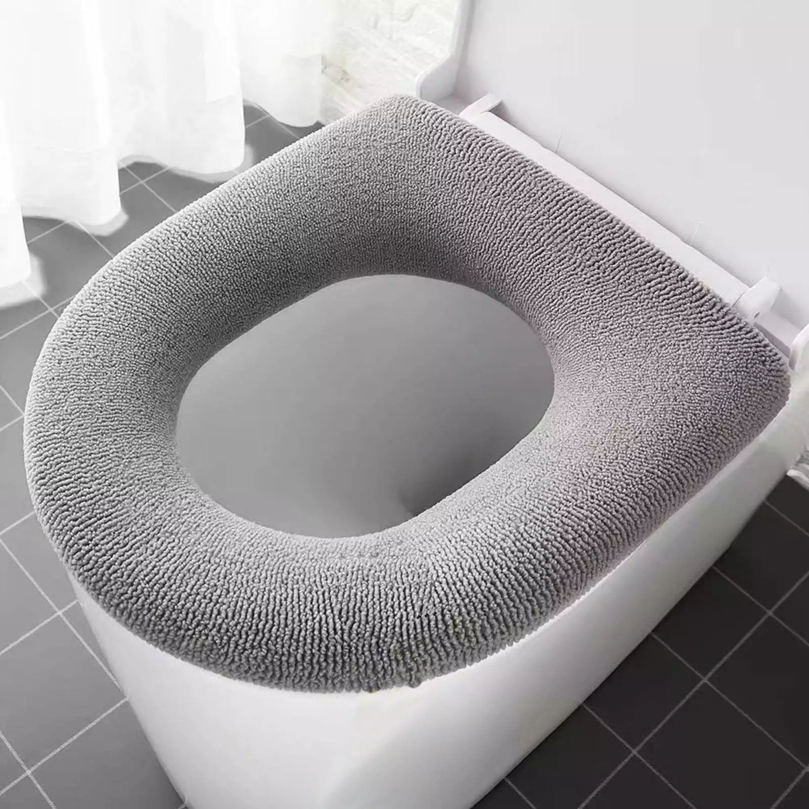 Botrong Toilet Seat Cushion Four Seasons Thickened Toilet Cover Knitted Toilet Seat Cushion Washable Household Toilet Cover