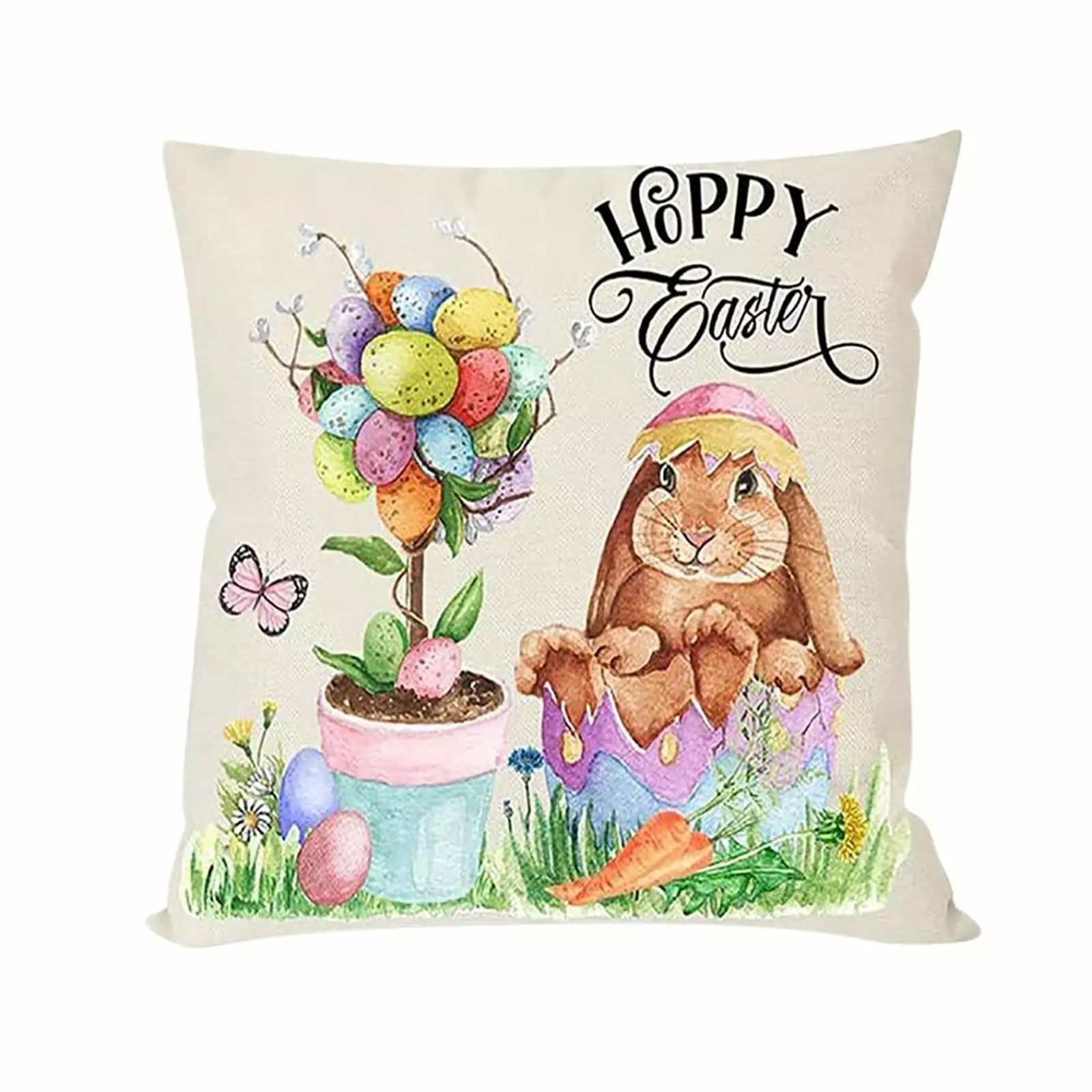 Bouanq Easter Decorations Easter Day Home Cushion Survived Family Pillowcase Throw Pillow Cover