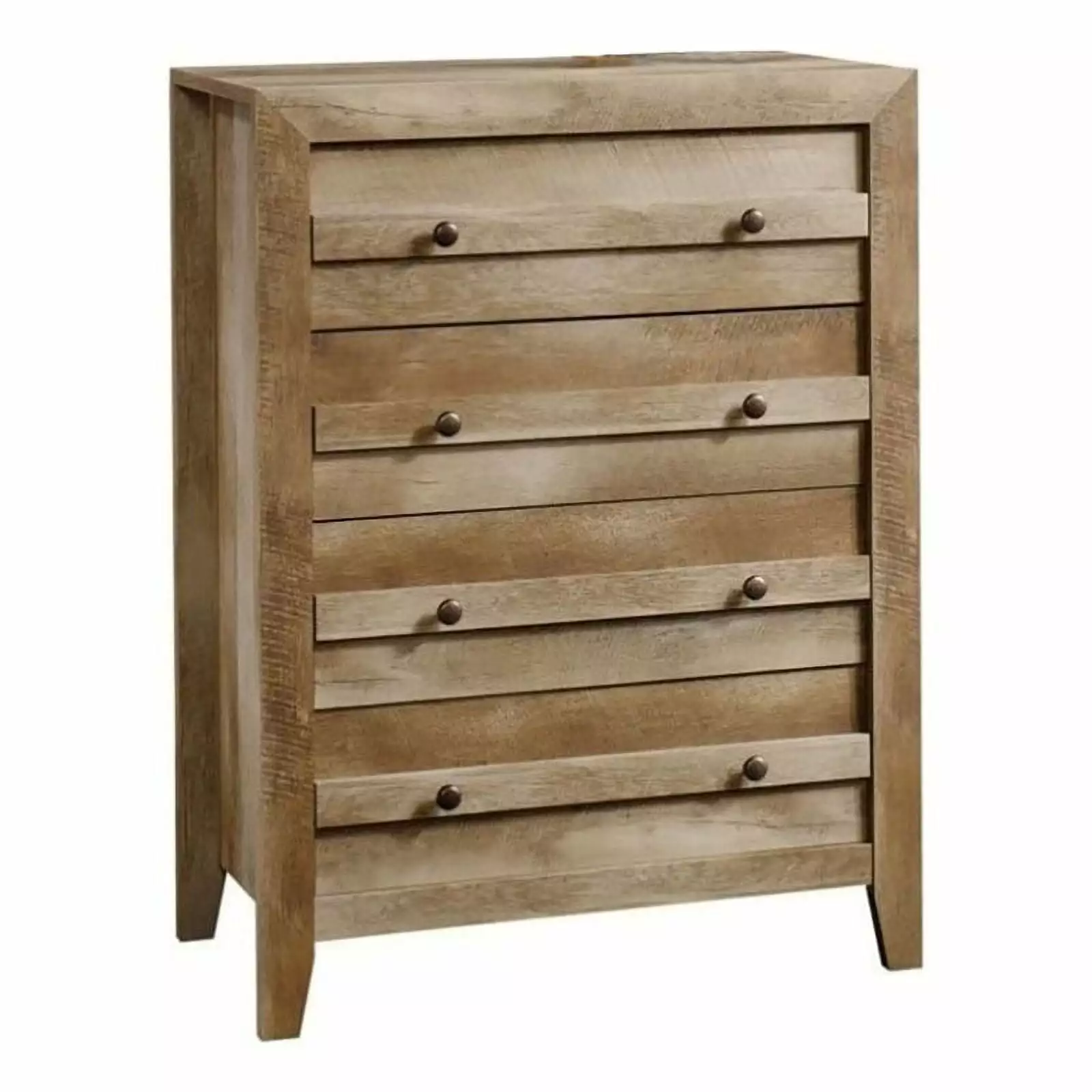 Bowery Hill Four Large Drawers Wood Bedroom Chest in Craftsman Oak