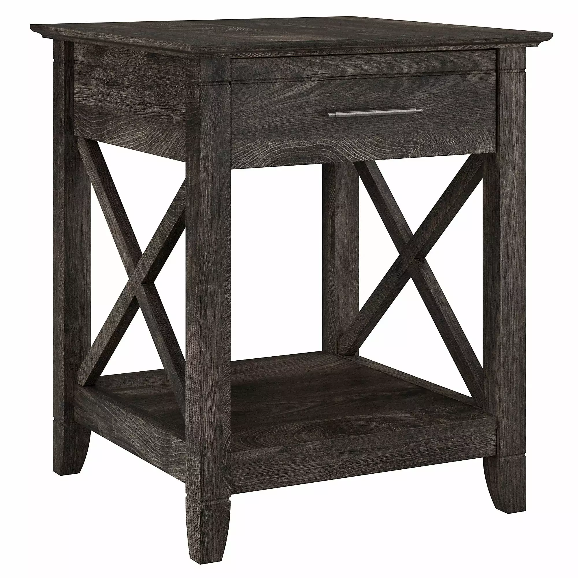 Bush Furniture Key West Nightstand. Dark Gray Hickory