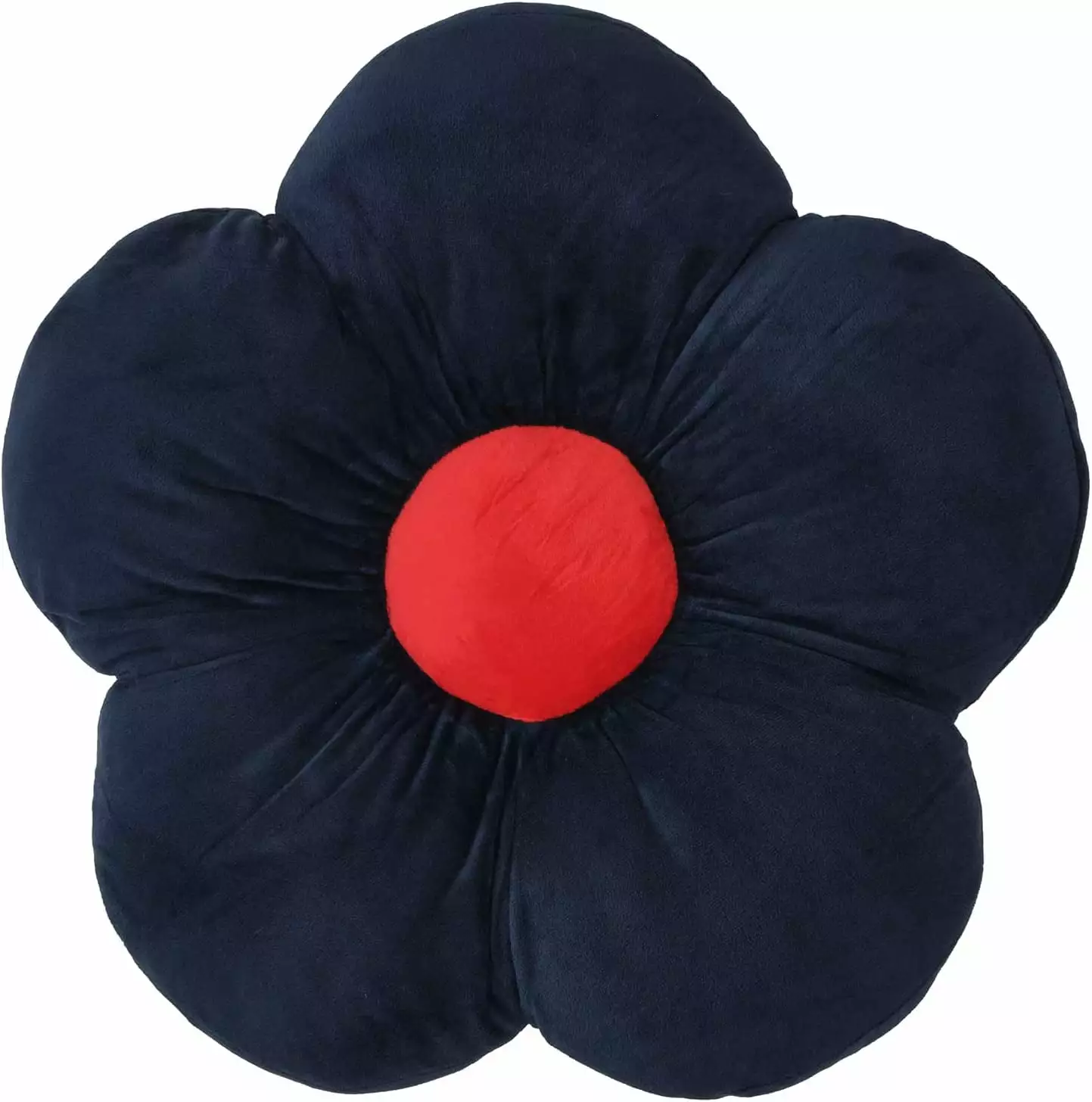 Butterfly Craze Daisy Lounge Flower Pillow for Teens & Kids Plush Microfiber M 20 Diameter Navy