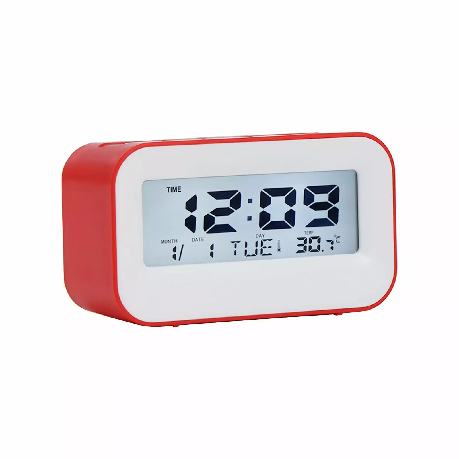 CASAFUN Digital Alarm Clock. LCD Digit Backlit Display. with Temperature. Snooze Function. Perpetual Calendar Alarm Clock.Date. Sunday. 12/24hr