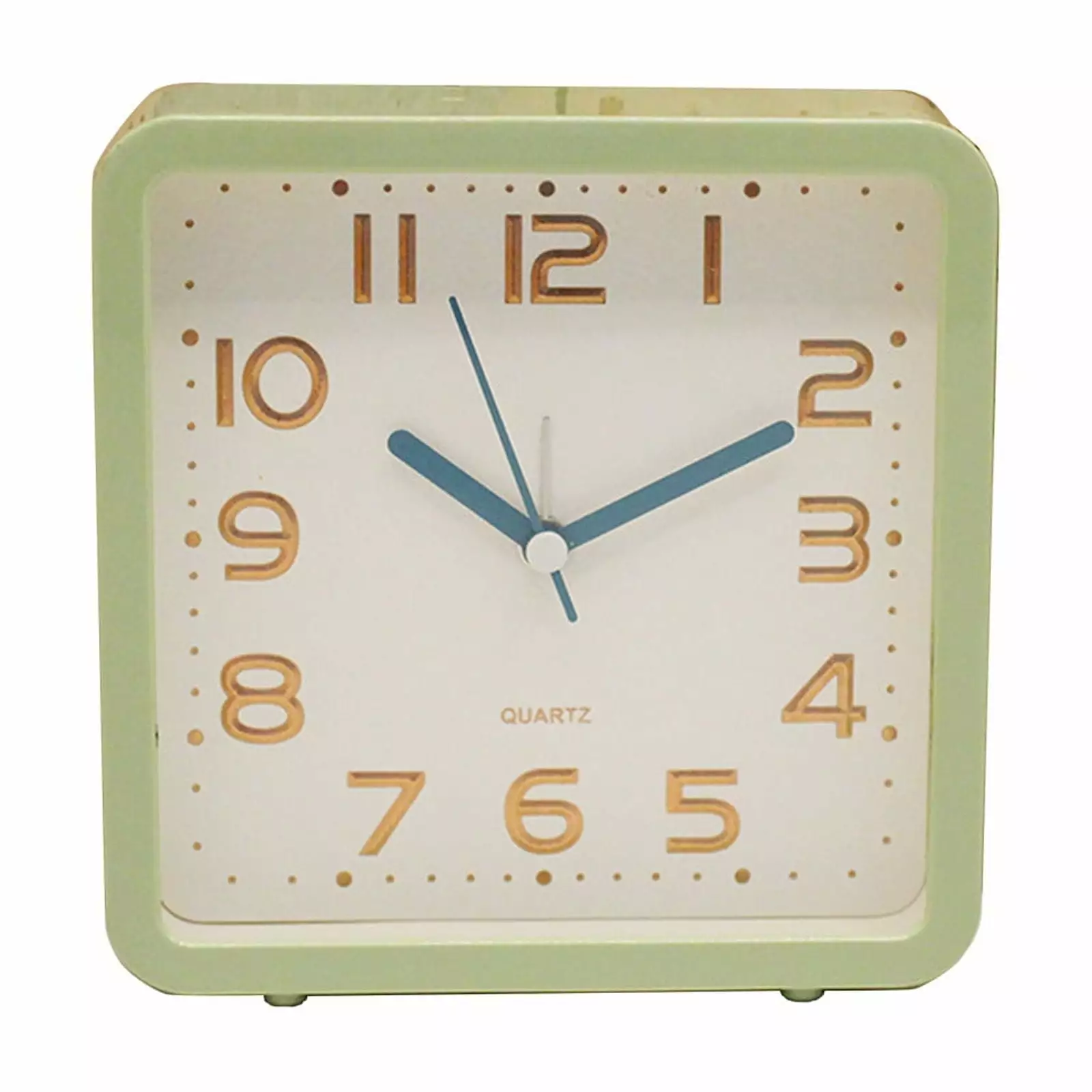 CASAFUN Super Silent Alarm Clock. Cream Green Alarm Clock .Battery Operated.Easy Set Entry Lux Stylefor Desk. Bedroom and Home Decoration