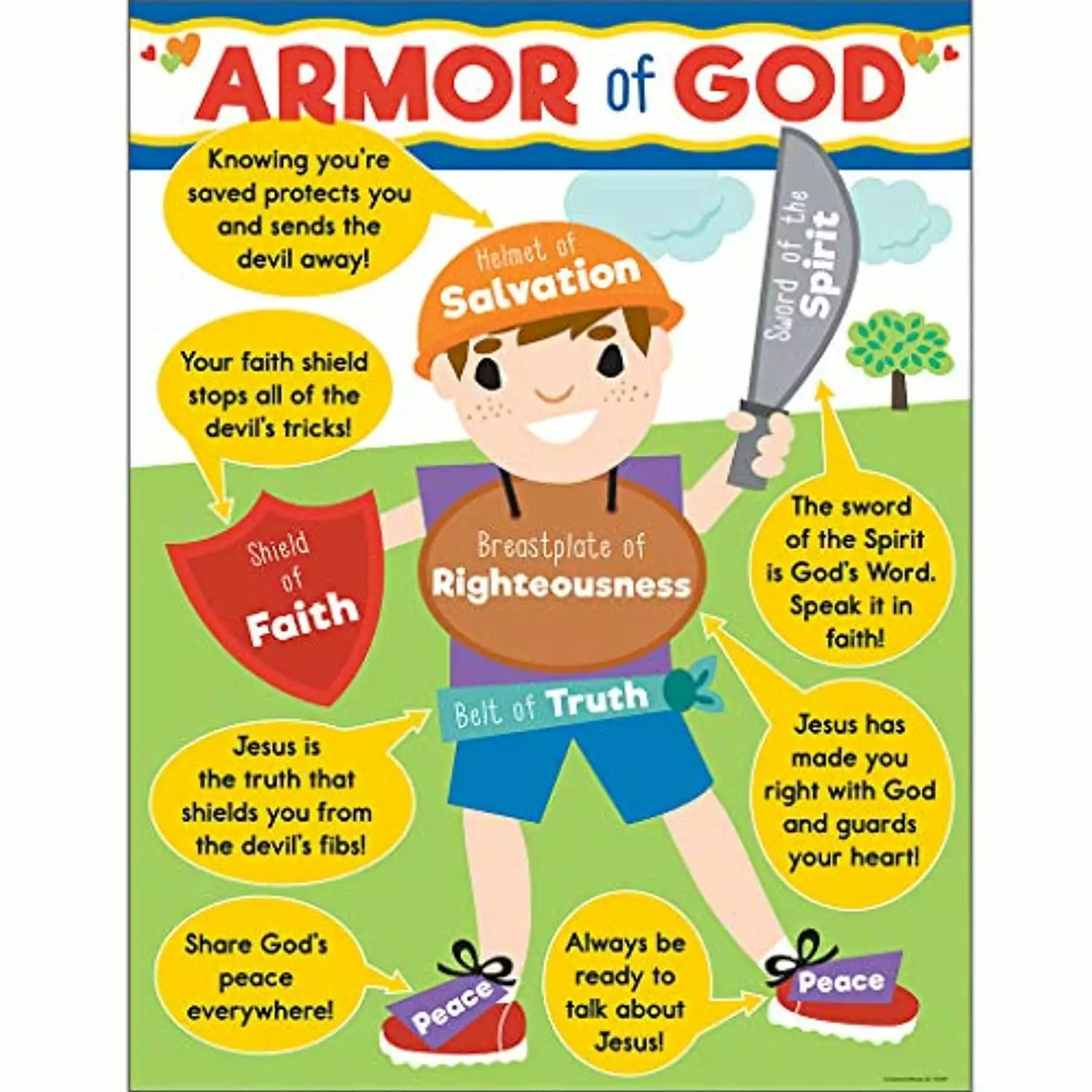 CD-114291 - Armor of God Chart by Carson Dellosa