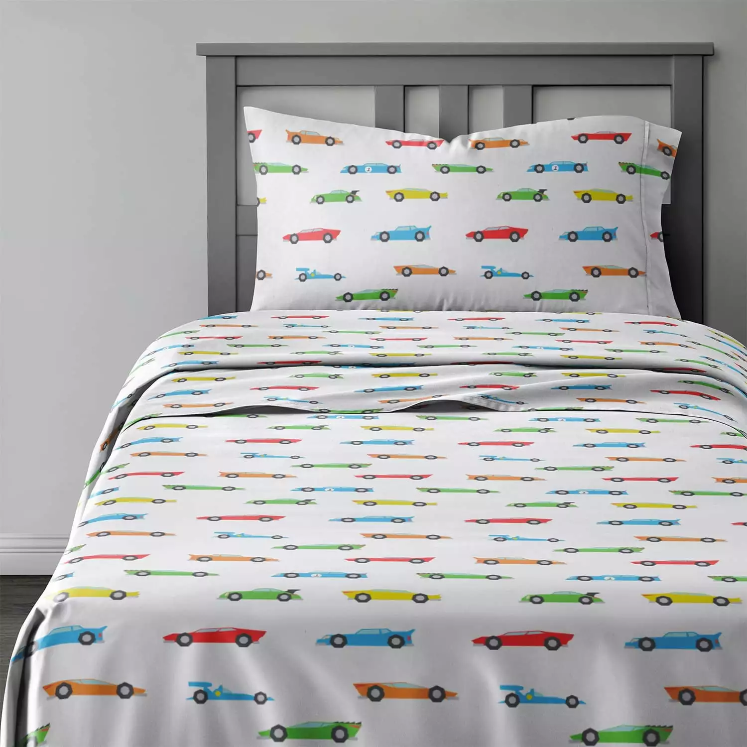 CGK Linens Kids 4 Piece Microfiber Sheet Set - Twin - Racecars