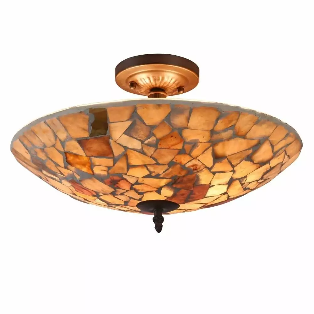 CHLOE Lighting KAI Mosaic 2 Light Semi-flush Ceiling Fixture 16 Shade