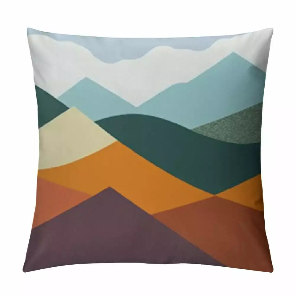 COMIO Adventure Camper Kids Room Rainbow Sun Mountain Throw Pillow Cover.Abstract Nature Landscape Art Throw Pillow Case.Home Kids Room Nursery Decor.Kids Camper Adventurer Gifts