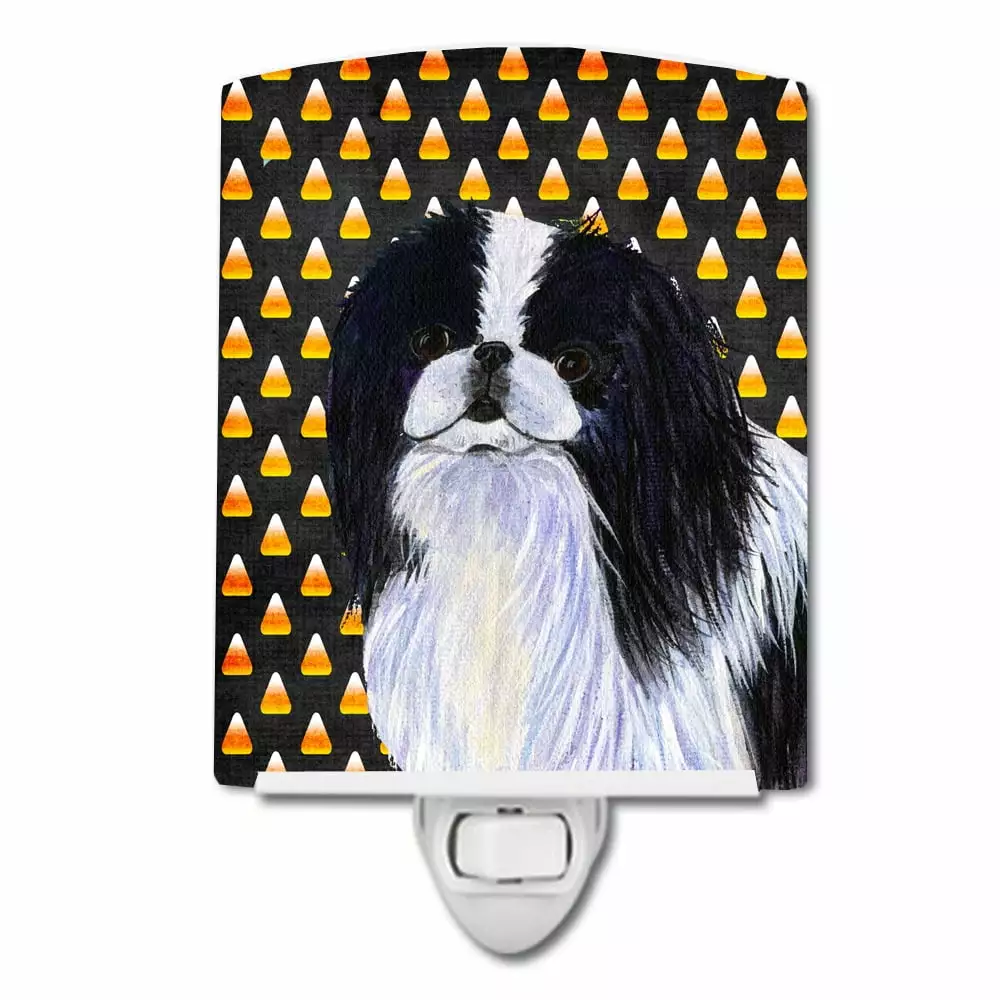 Caroline's Treasures SS4260CNL Japanese Chin Candy Corn Halloween Portrait Ceramic Night Light. 6x4x3. multicolor