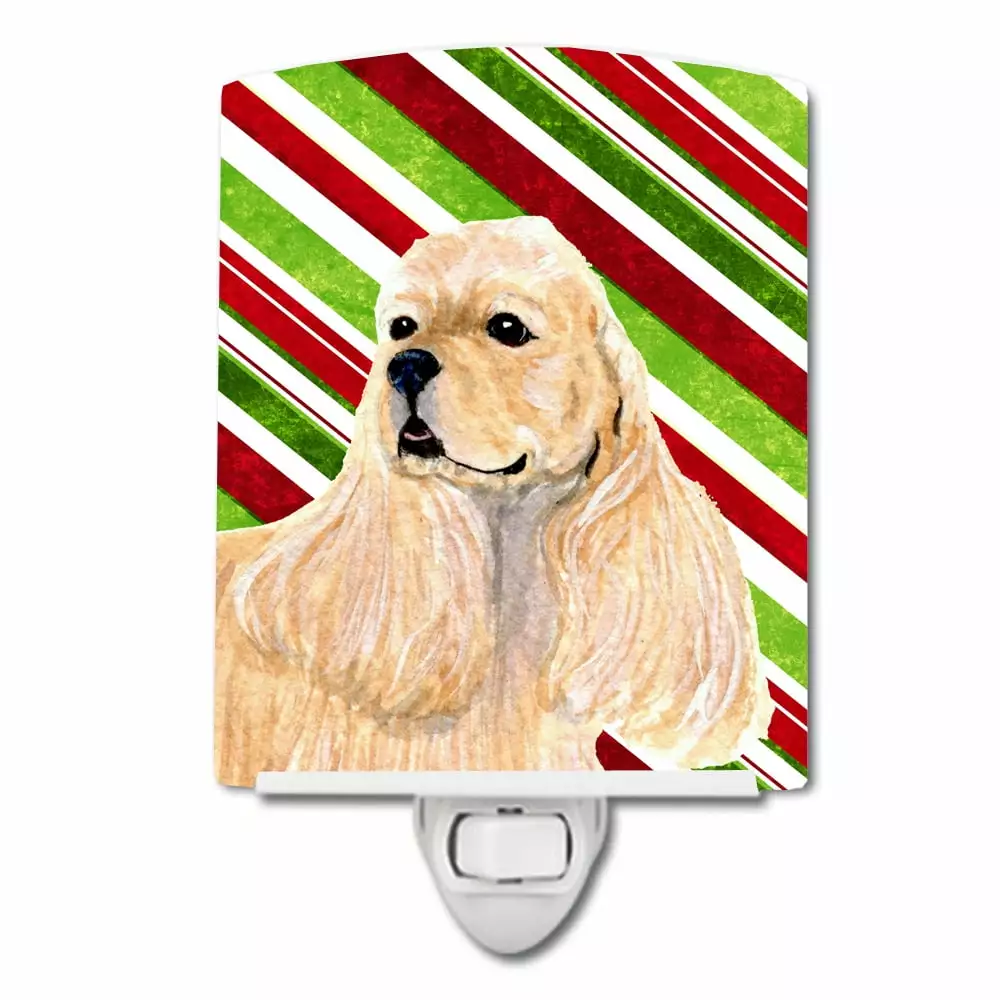 Caroline's Treasures SS4591CNL Cocker Spaniel Candy Cane Holiday Christmas Ceramic Night Light. 6x4x3. multicolor