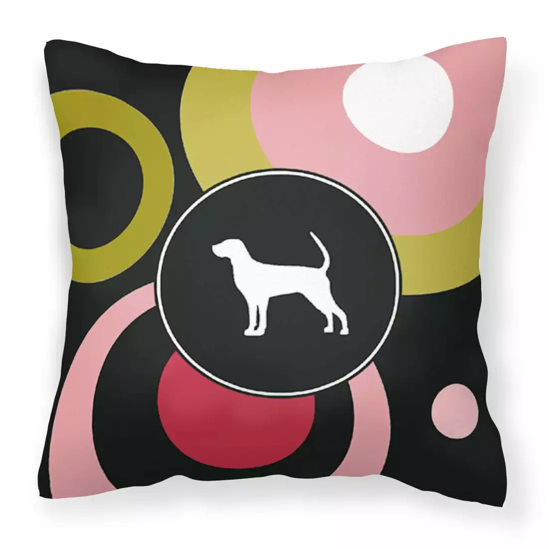 Carolines Treasures KJ1118PW1414 Coonhound Decorative Canvas Fabric Pillow 14Hx14W multicolor