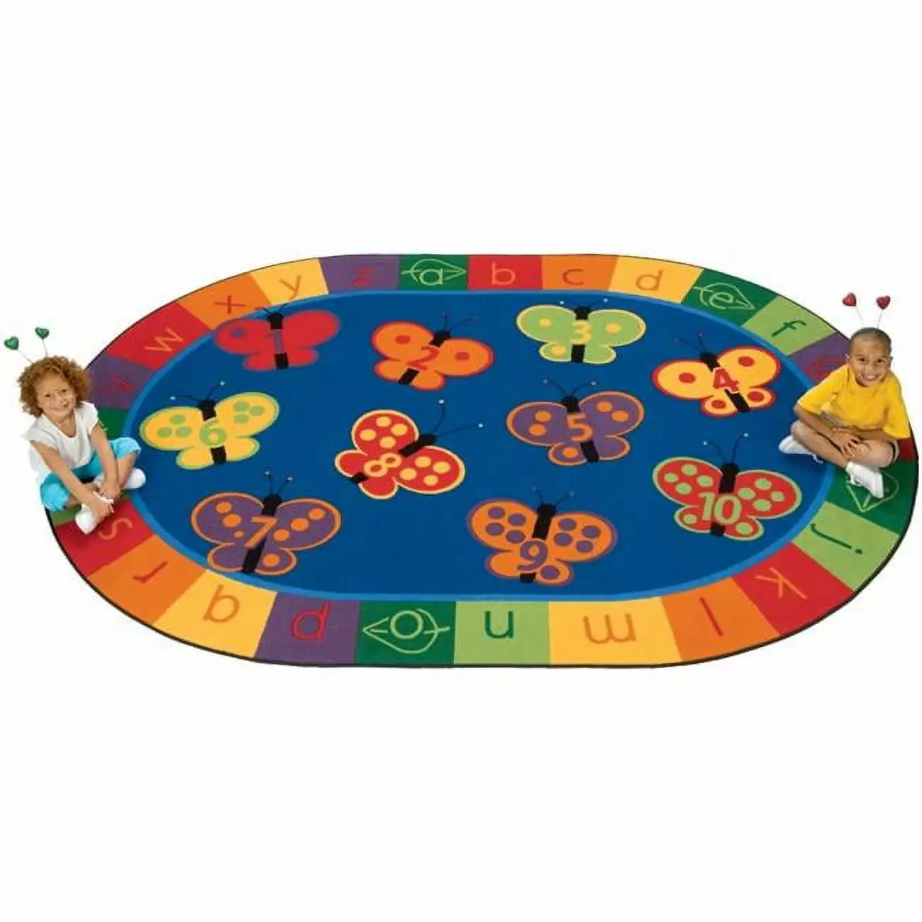 Carpets For Kids 3503 123 ABC Butterfly Fun 3.10 ft. x 5.5 ft. Oval Rug