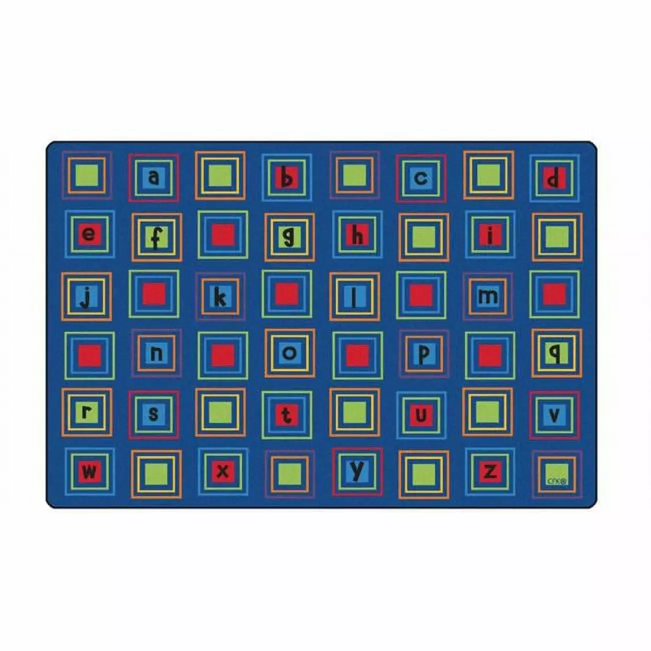 Carpets for Kids 3218 8 x 12 ft. Literacy Squares Seating Rug - Primary